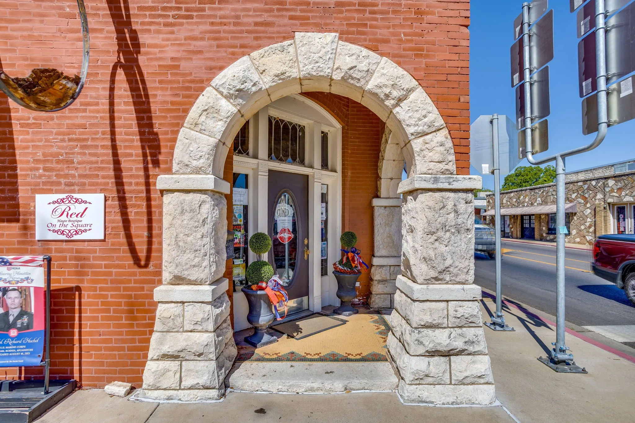 The incredibly unique architectural details set this building apart from all of the others on the Square.