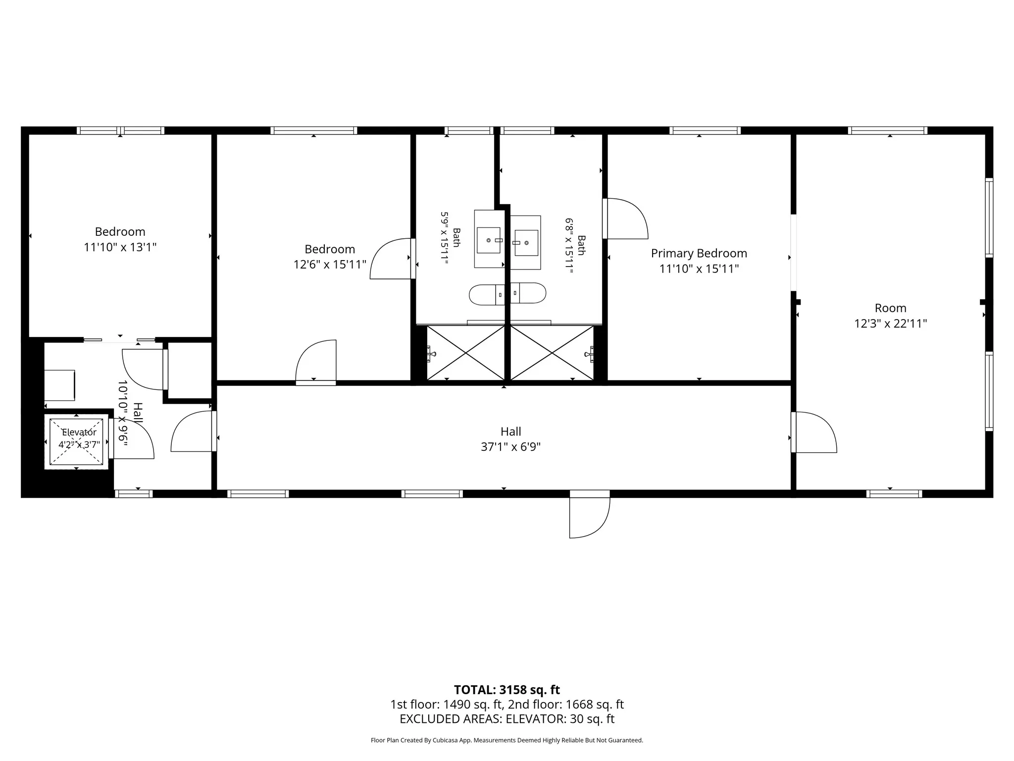 Upstairs floor plan.