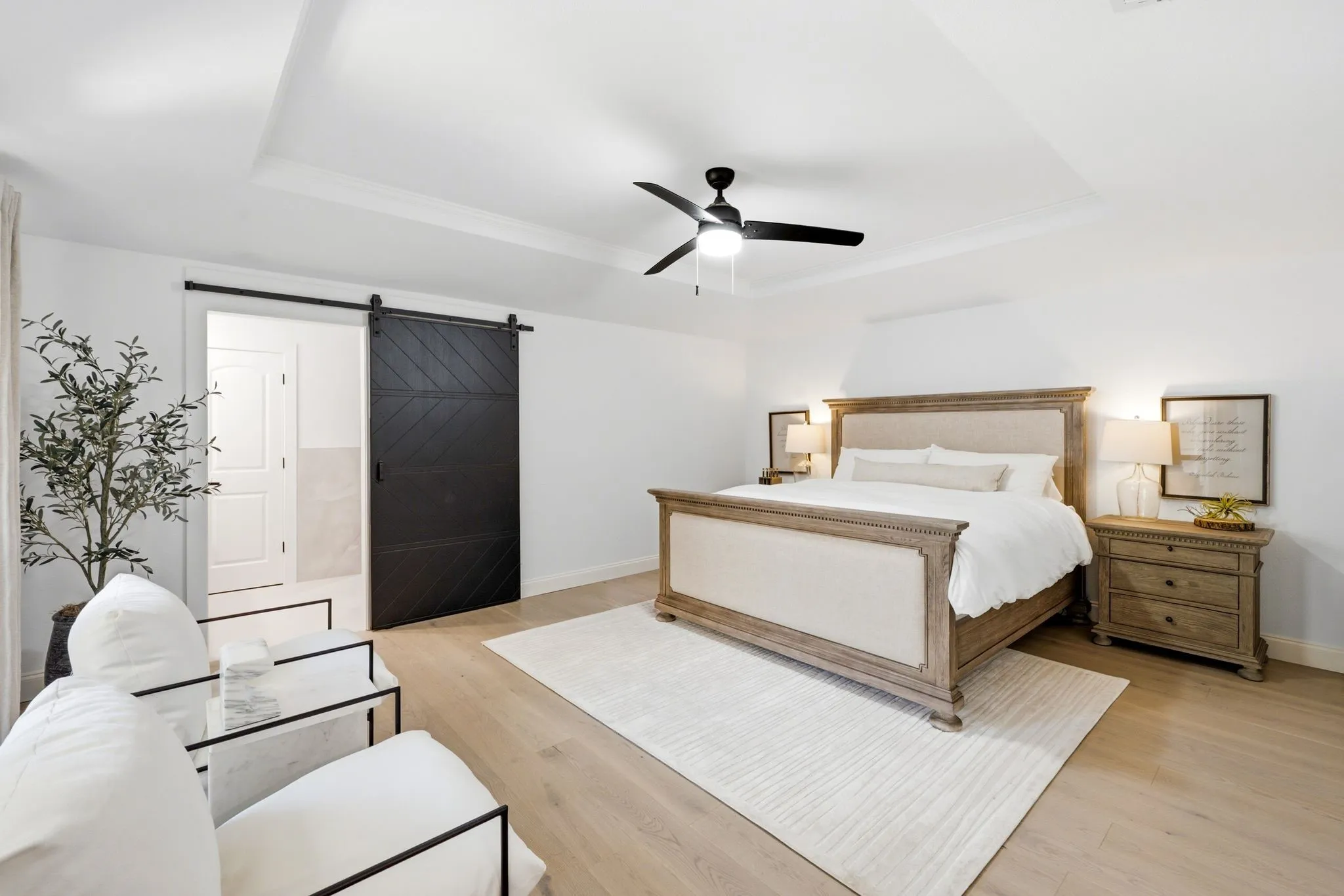 Primary bedroom with space to lounge