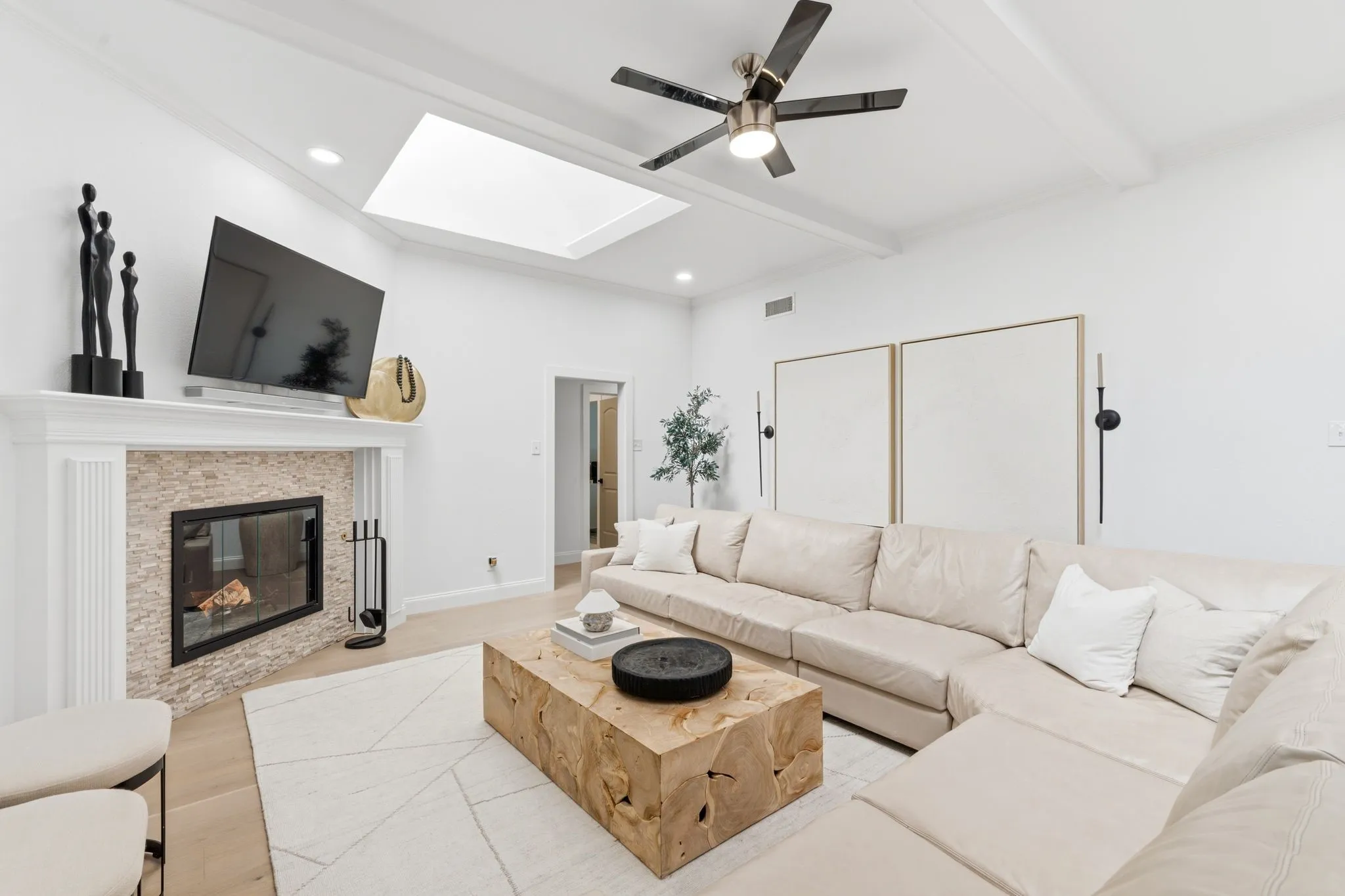 Spacious living room walls