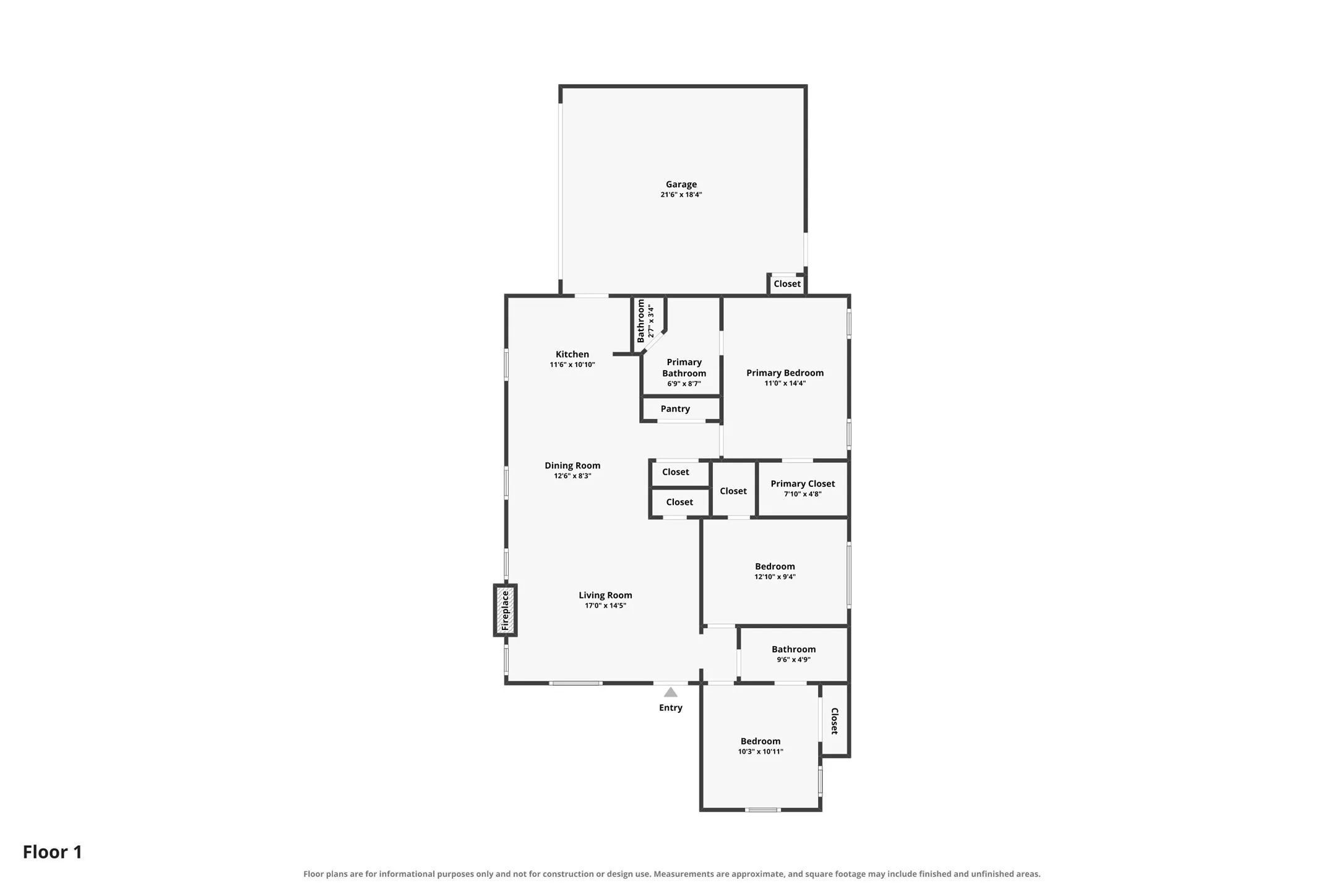 Floor plan of 301 S Porch St.