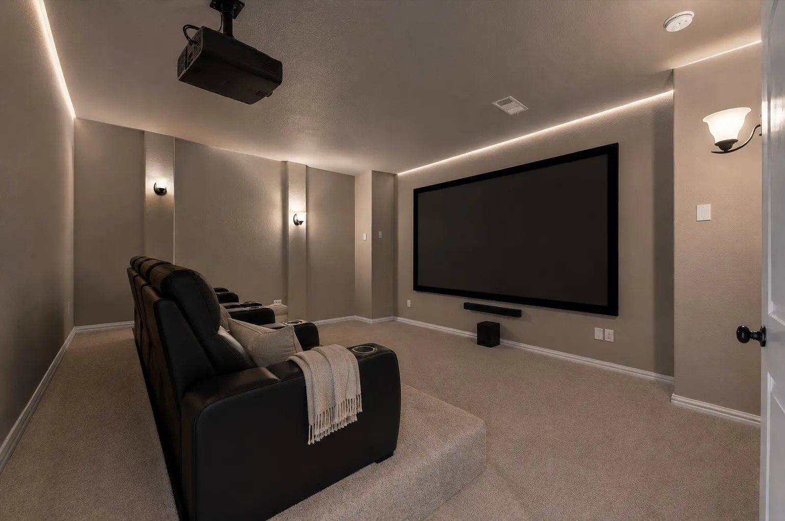 Virtually staged home theatre.