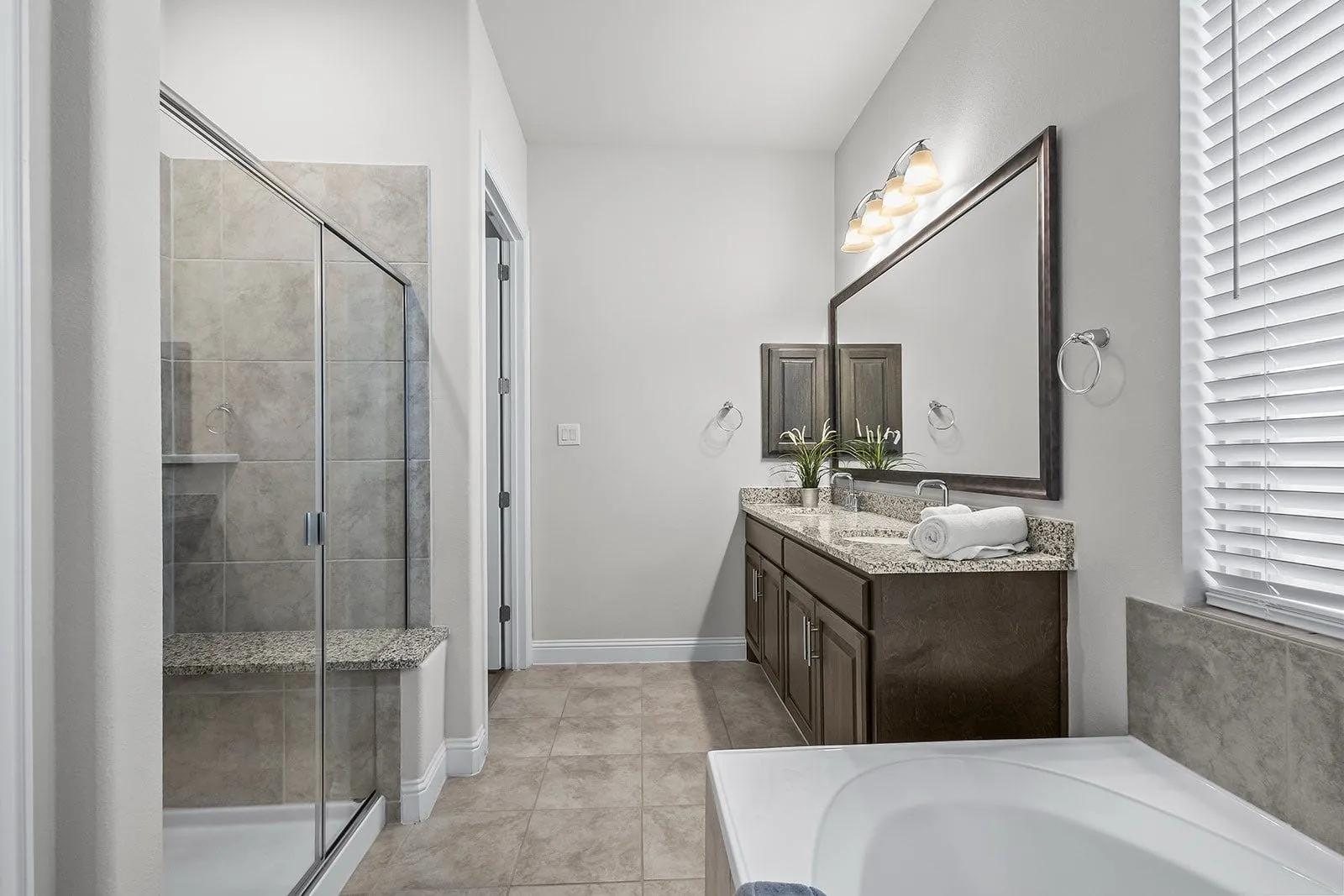 Huge shower and stand alone tub