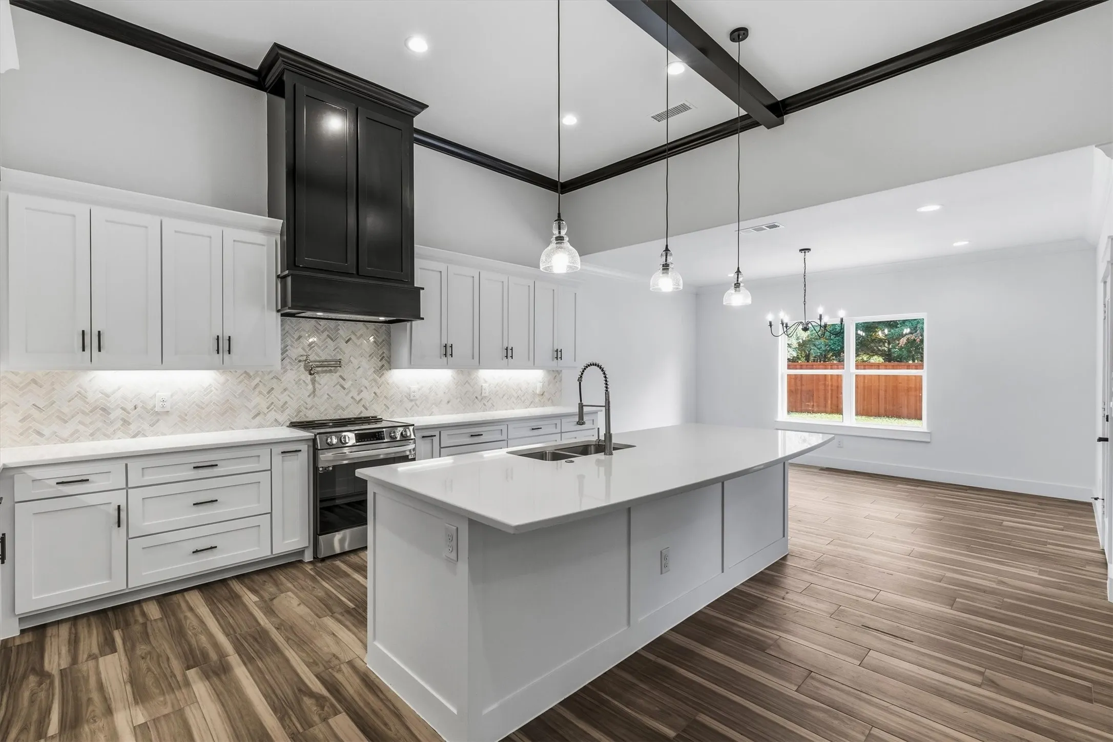 Plenty of storage in the white shaker cabinets with slow close hinges
