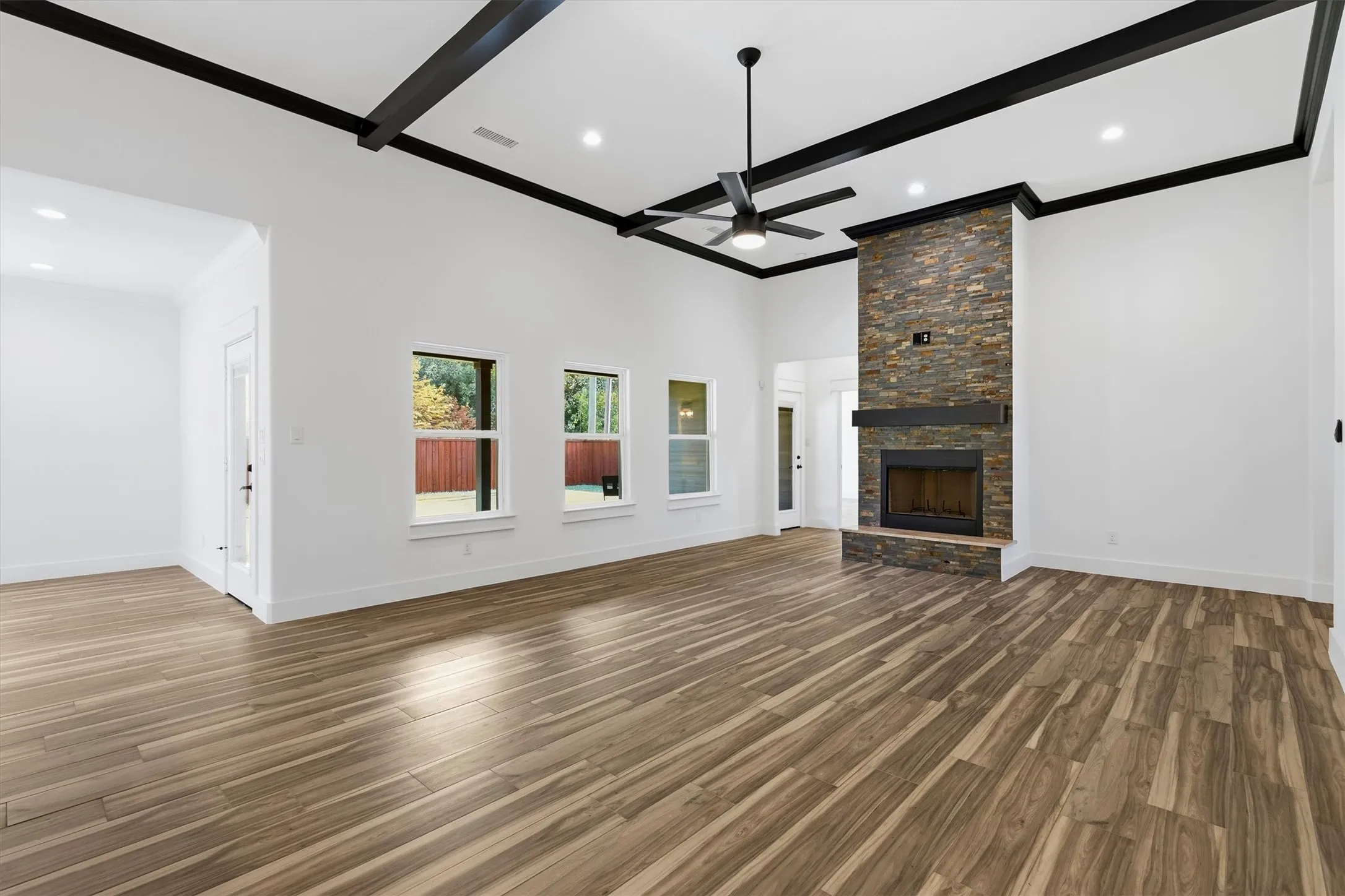 12' ceilings with beams and crown molding