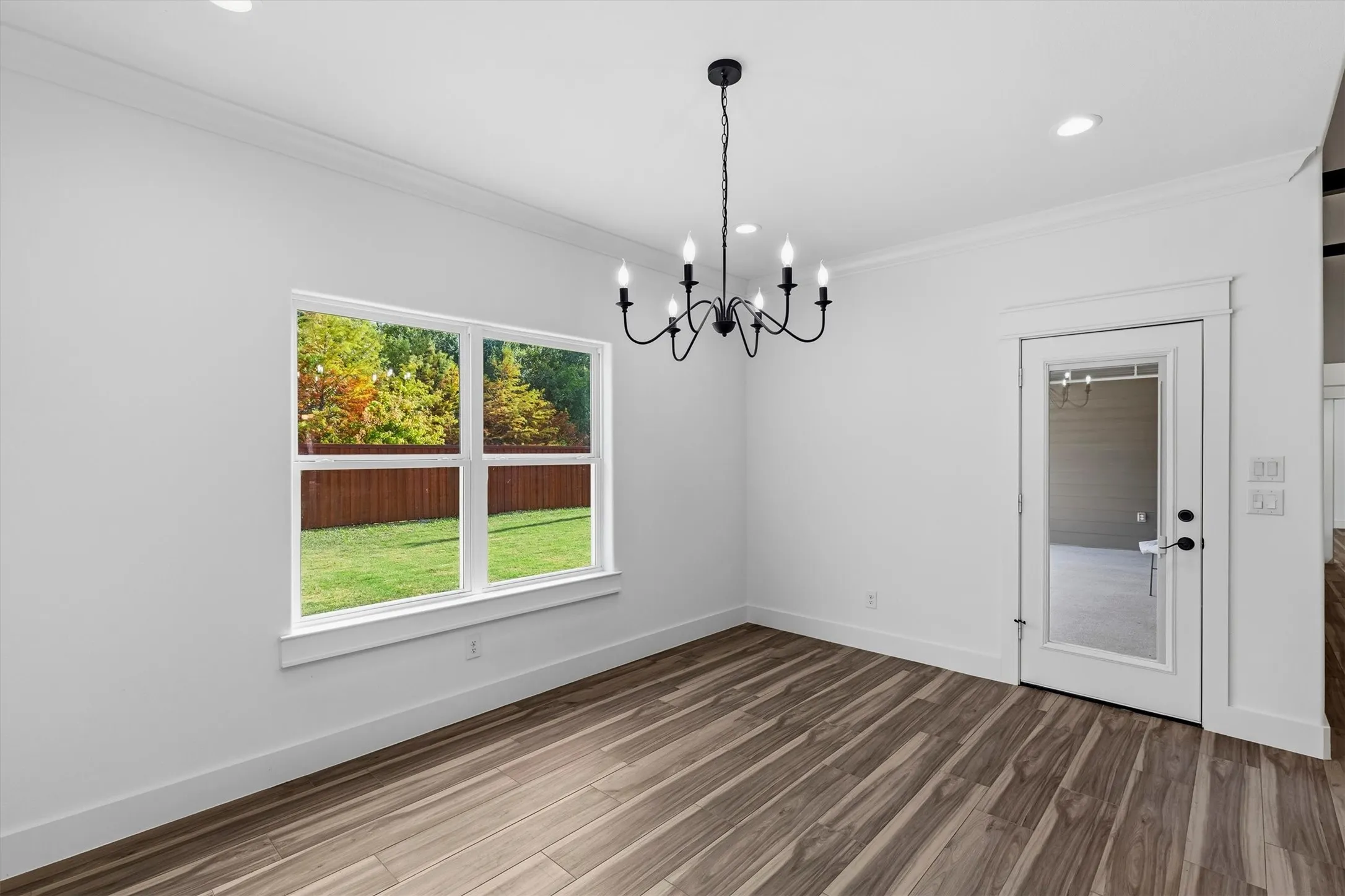 Door to back patio from dining room
