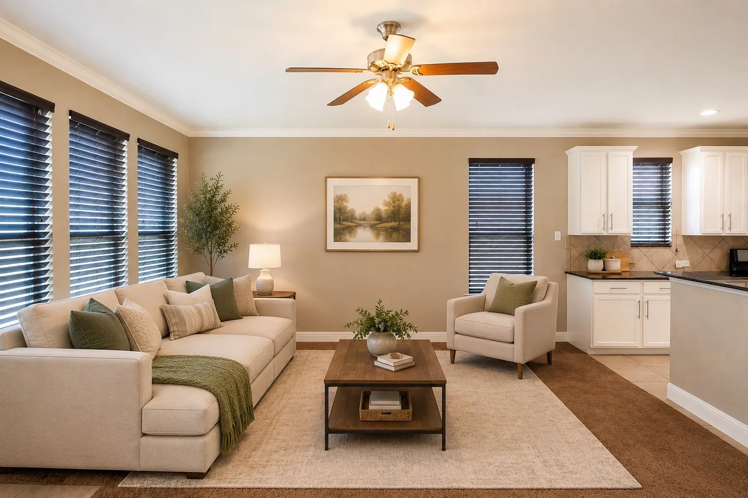 family room staged