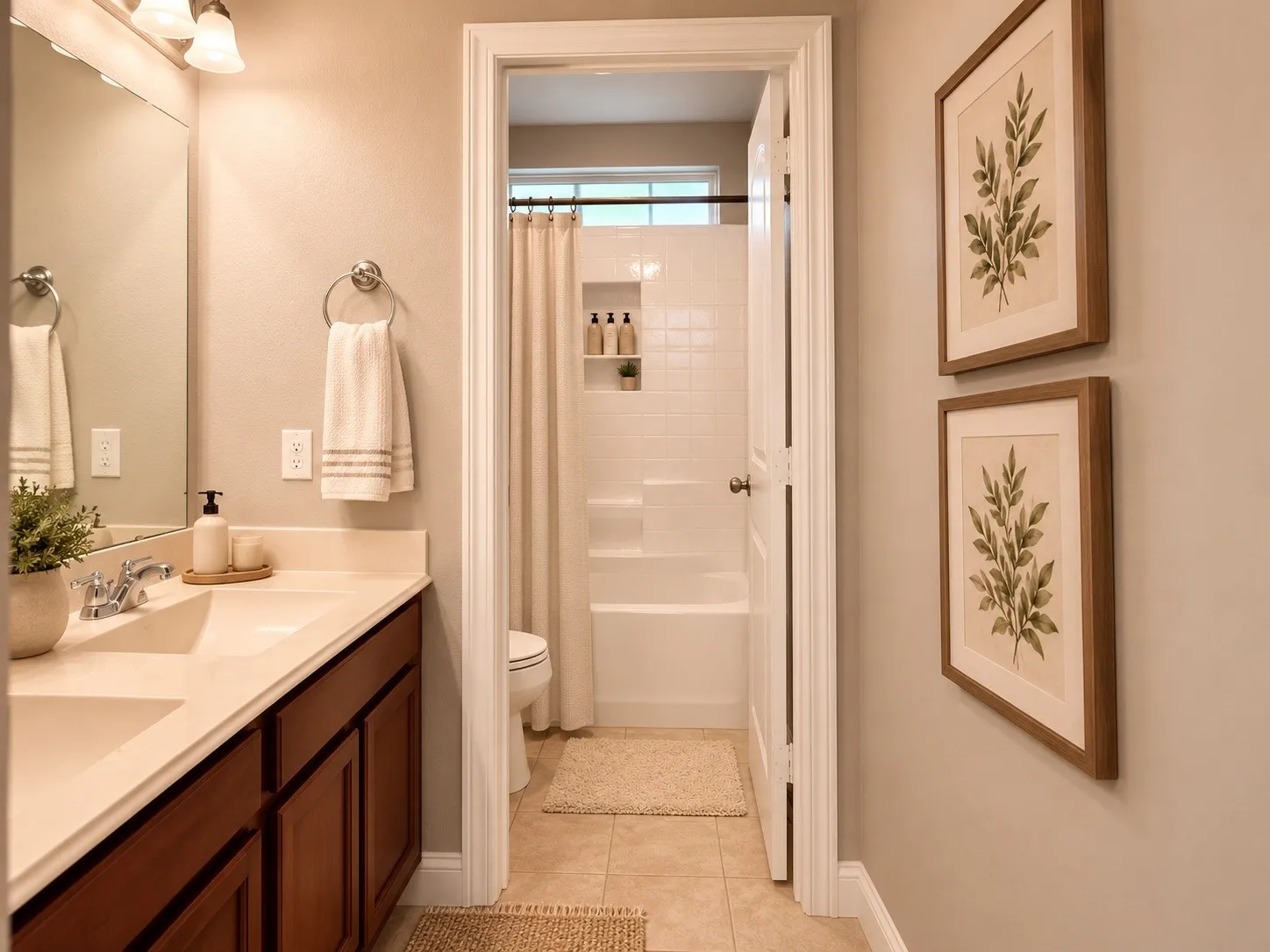 Hall bath room virtually Staged