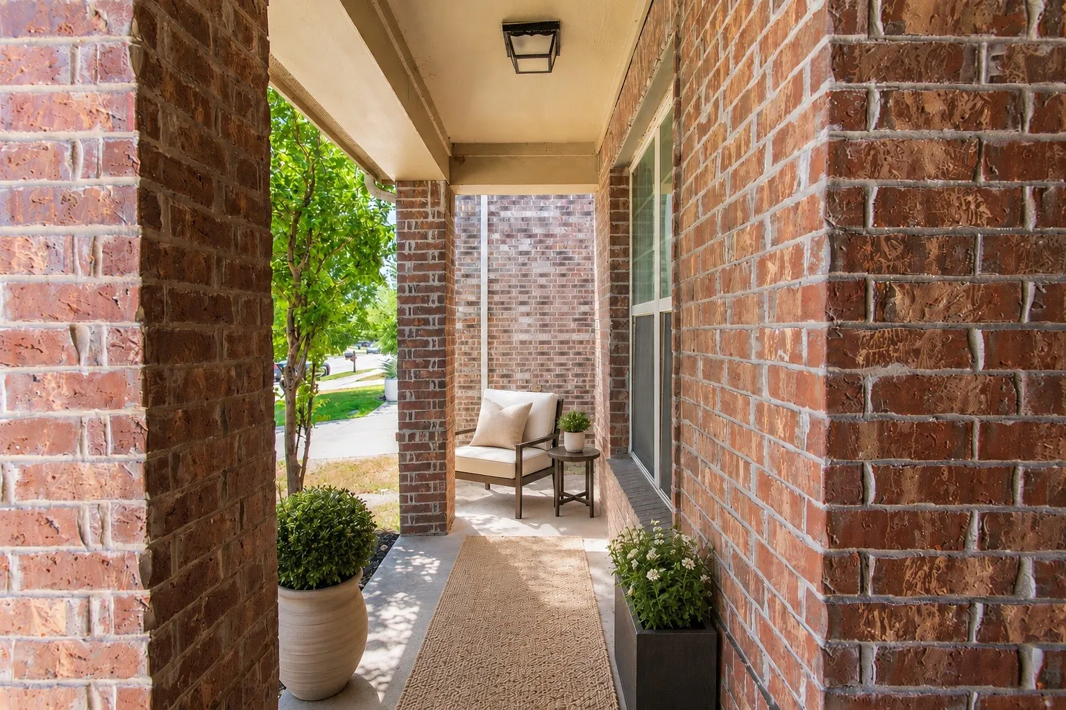 Front porch virtually staged