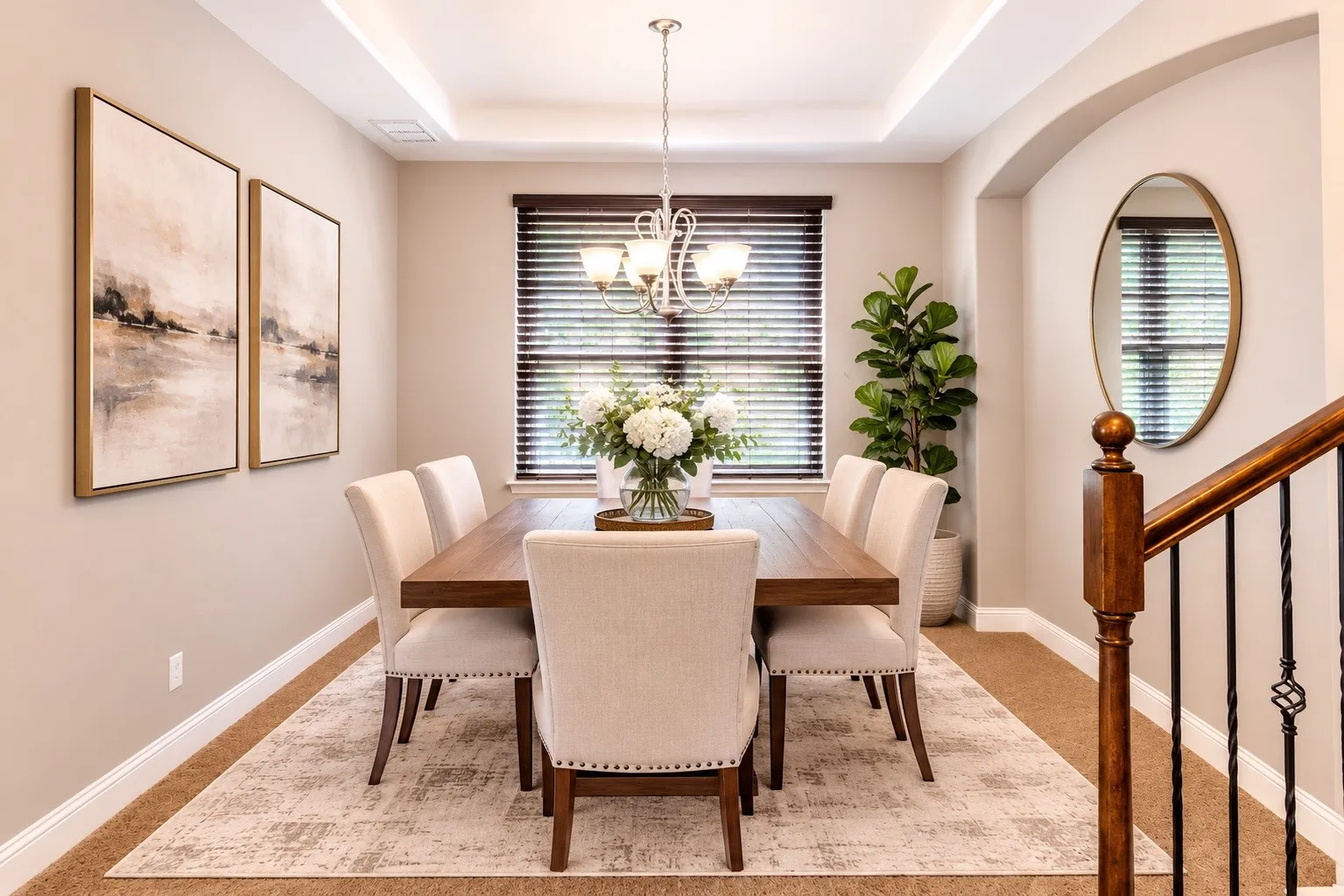 formal dining room virtually staged