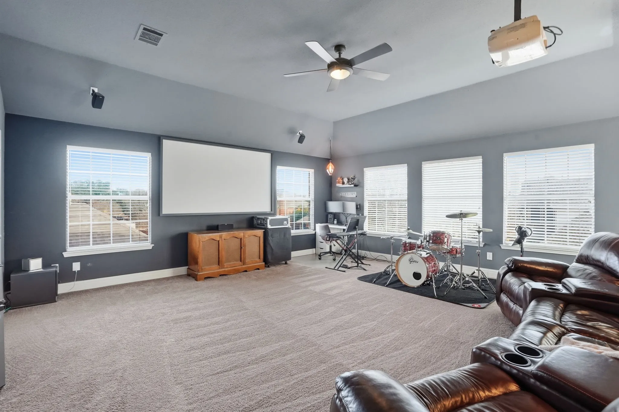Spacious media room