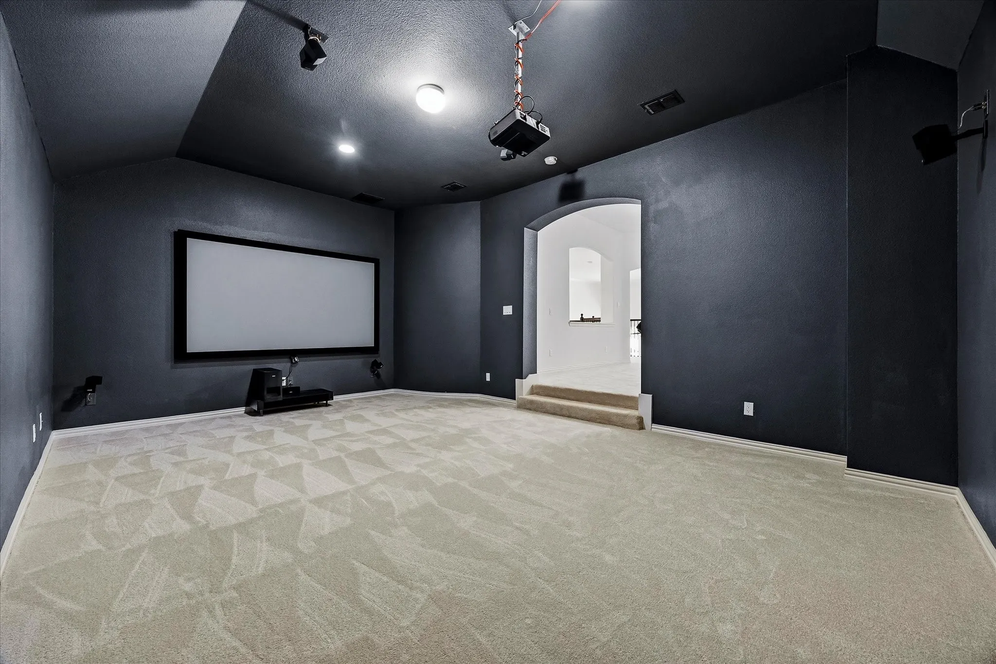 Grab popcorn, snacks and drinks... it's movie night in your very own home theatre.