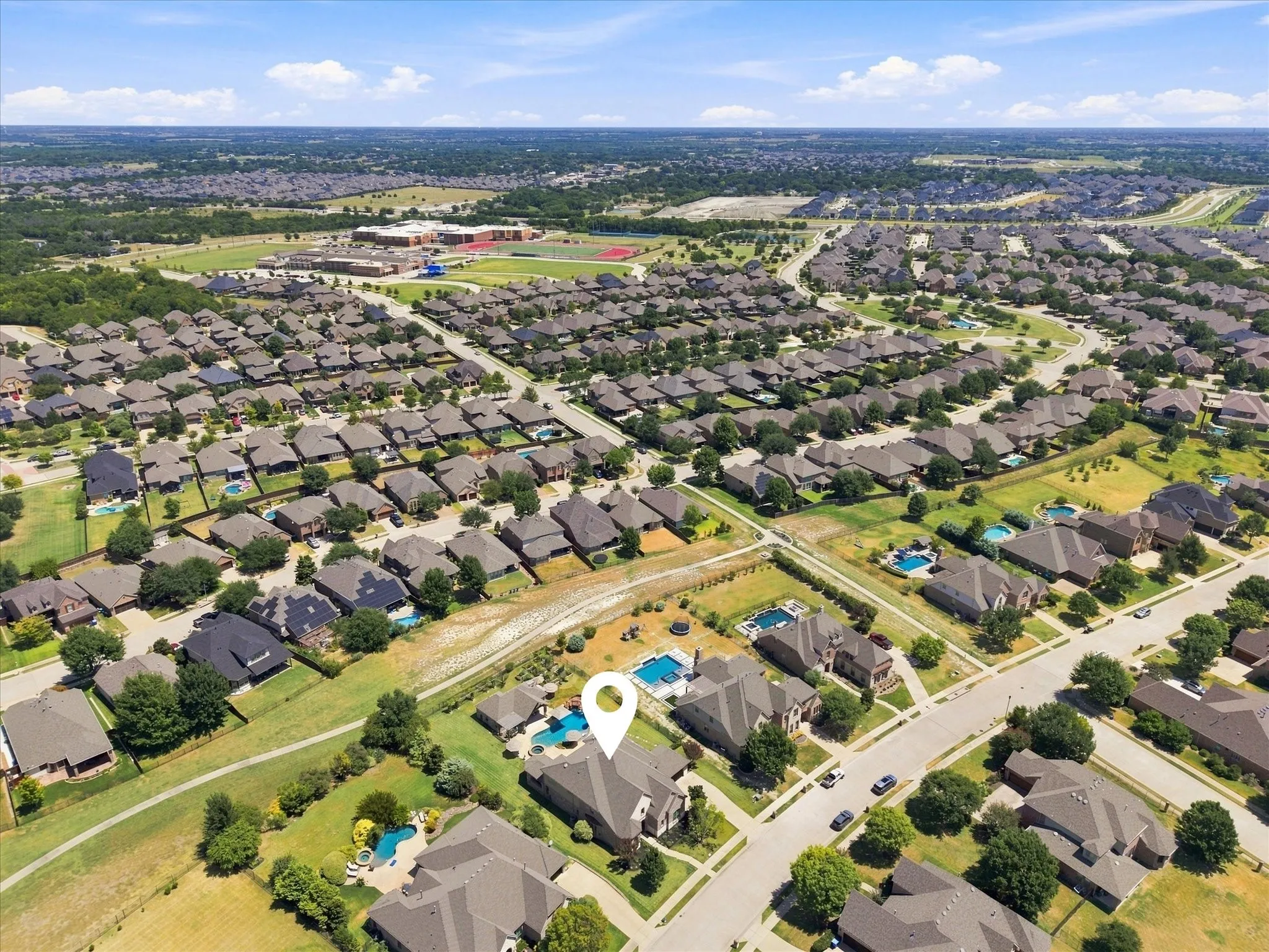 Stone Creek is a master-planned community with a pool, trails, stocked ponds, greenbelts, on-site elementary school and park with a playground.