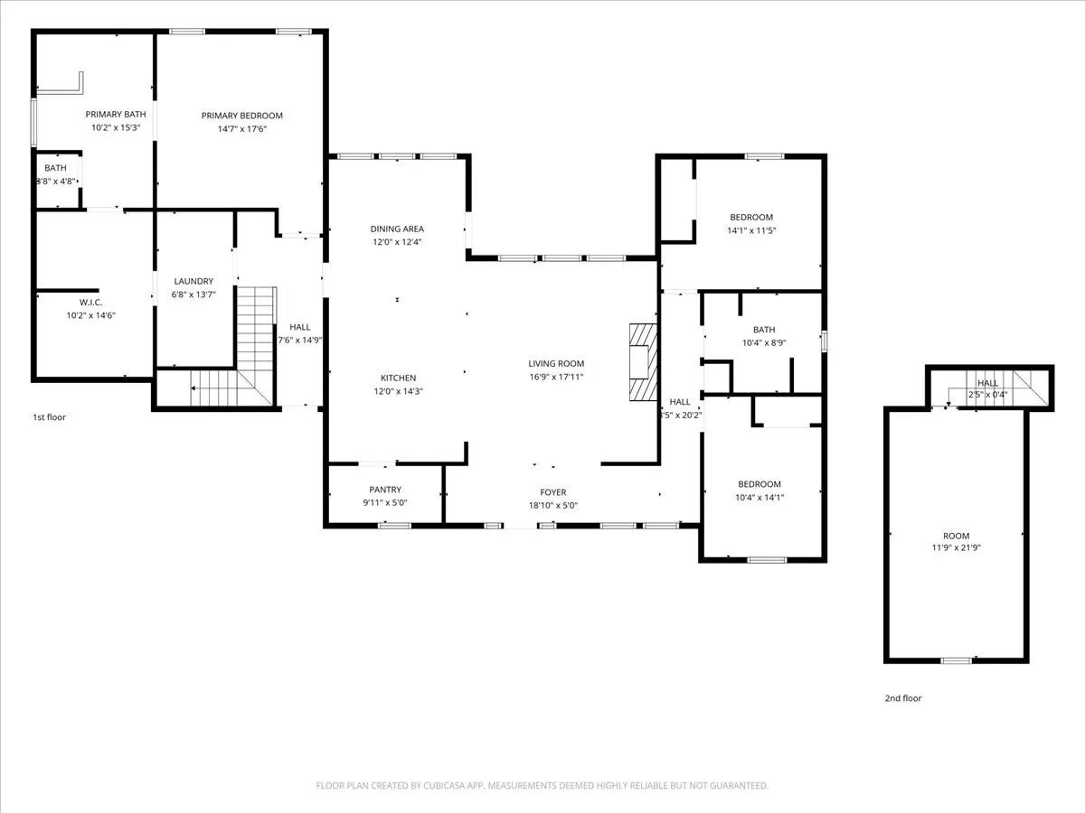 Floor Plan: Detailed floor plan illustrates the home’s room arrangement, dimensions, circulation, and upper-level bonus space.