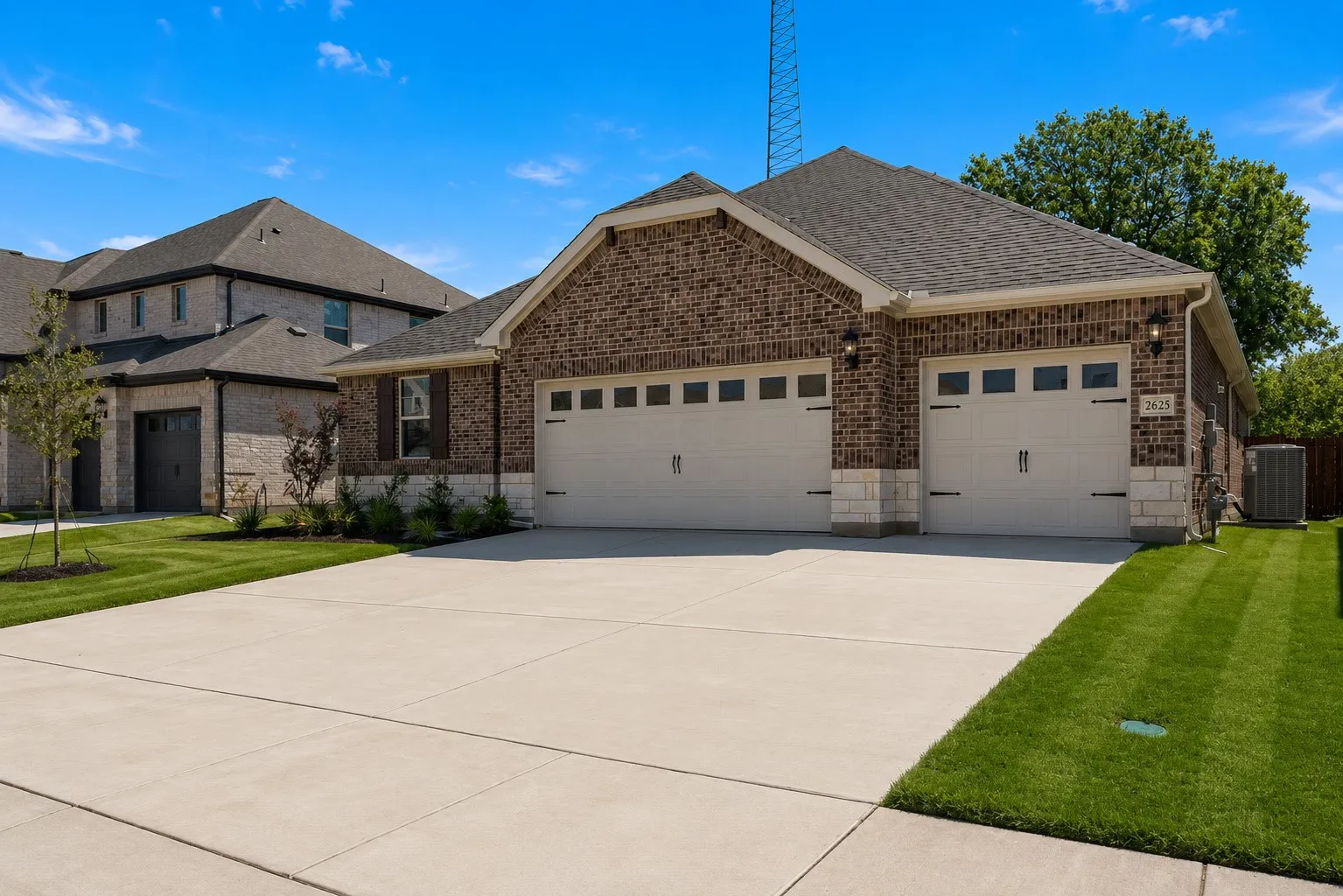 Brick exterior with stone accents