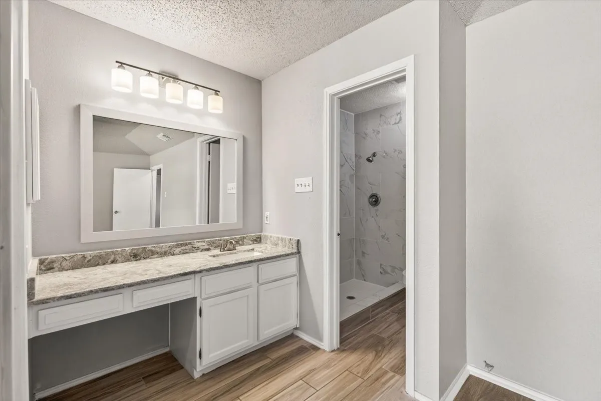 Showing views of the updated shower
