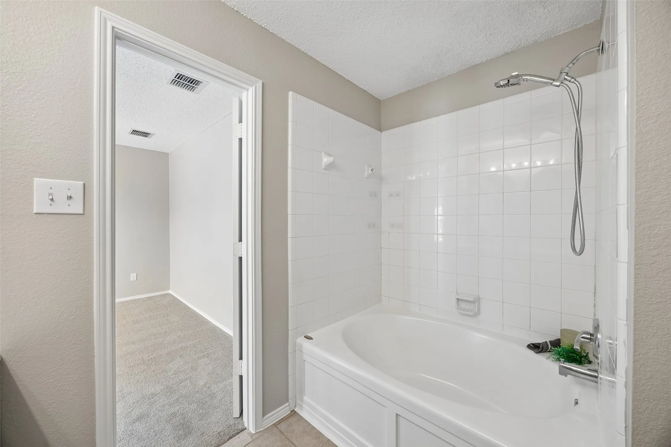 Large soaking tub.