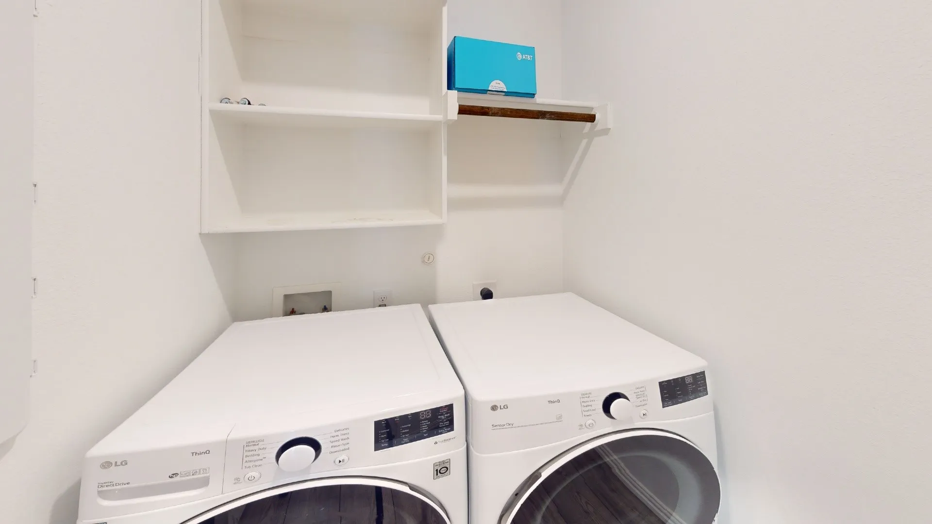 Built-in shelving with hanging rod