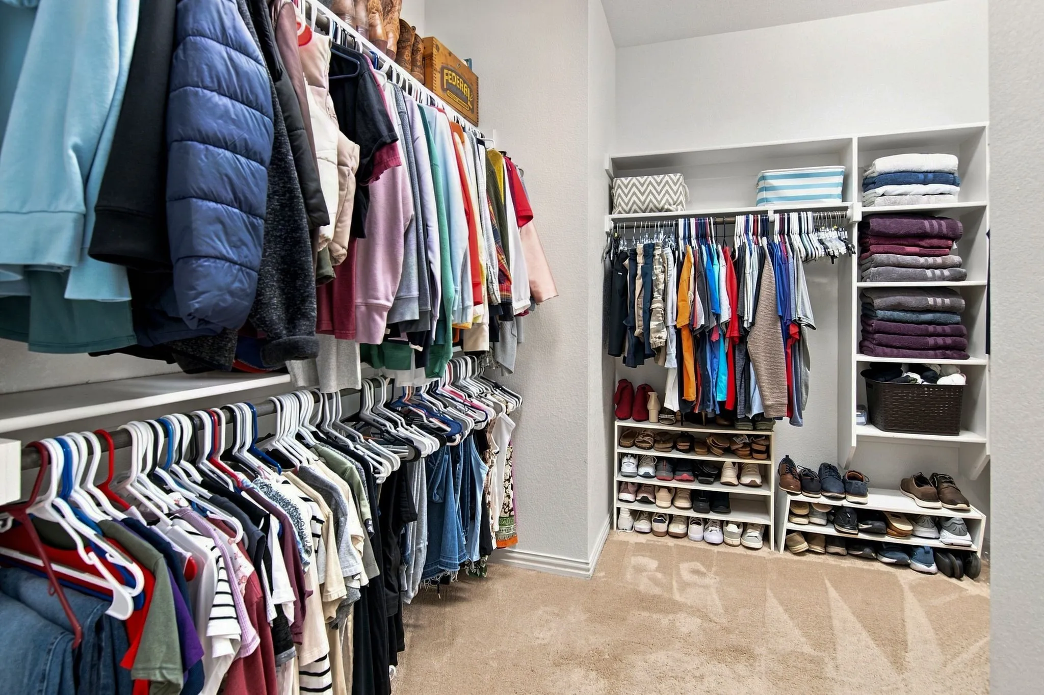 This is a portion of the primary closet.  There is still more to this closet!