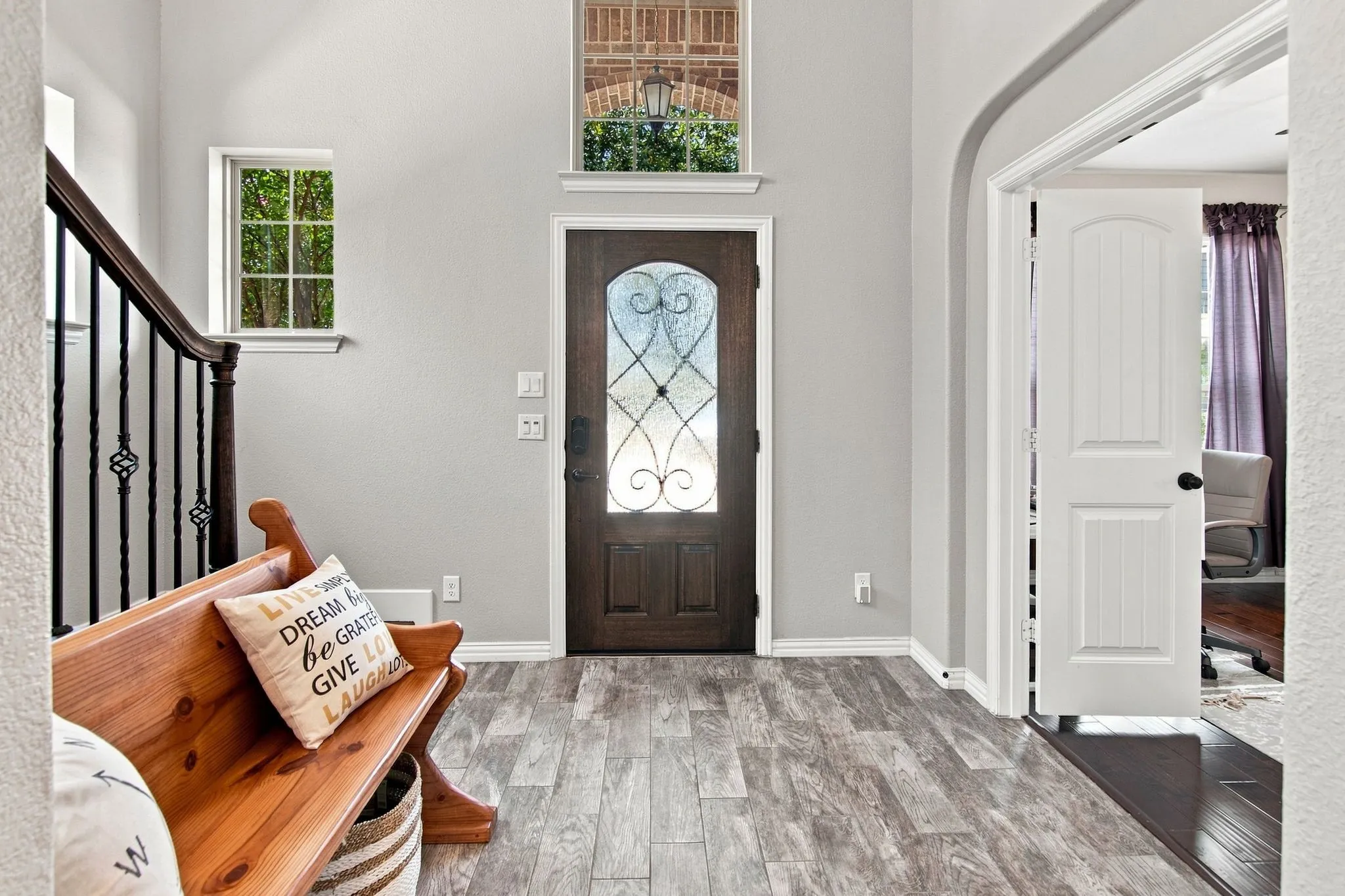 Looking back towards the front door.  The office to the right can also be used as a 5th bedroom.