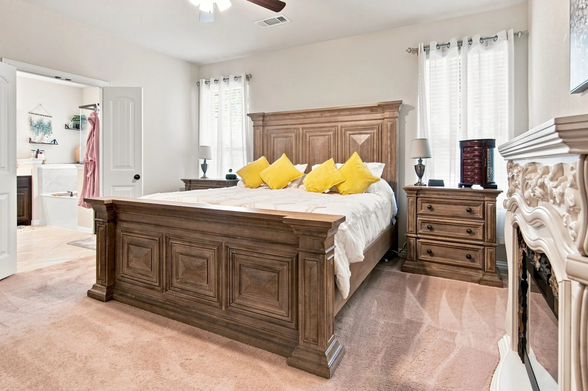 Downstairs primary bedroom with ensuite bath.