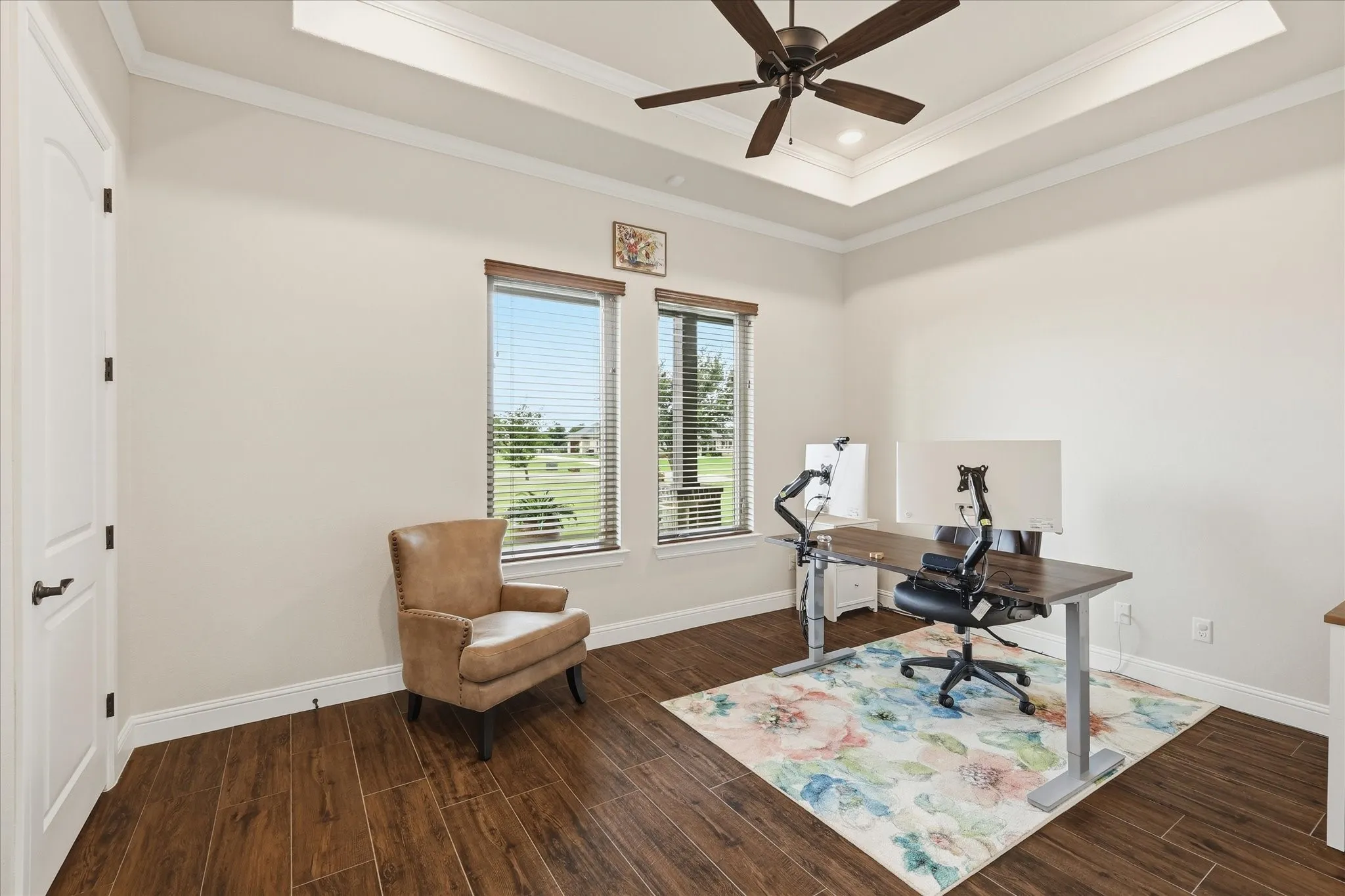 Bedroom #2 is being used as a second office, but it has a walk-in closet too.