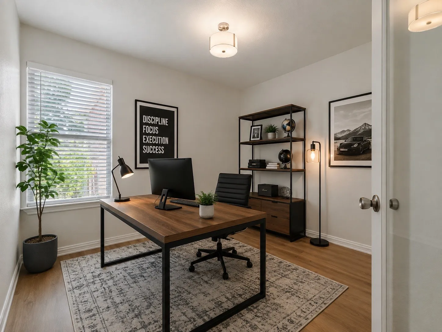 4th bedroom or office with closet. Virtually staged