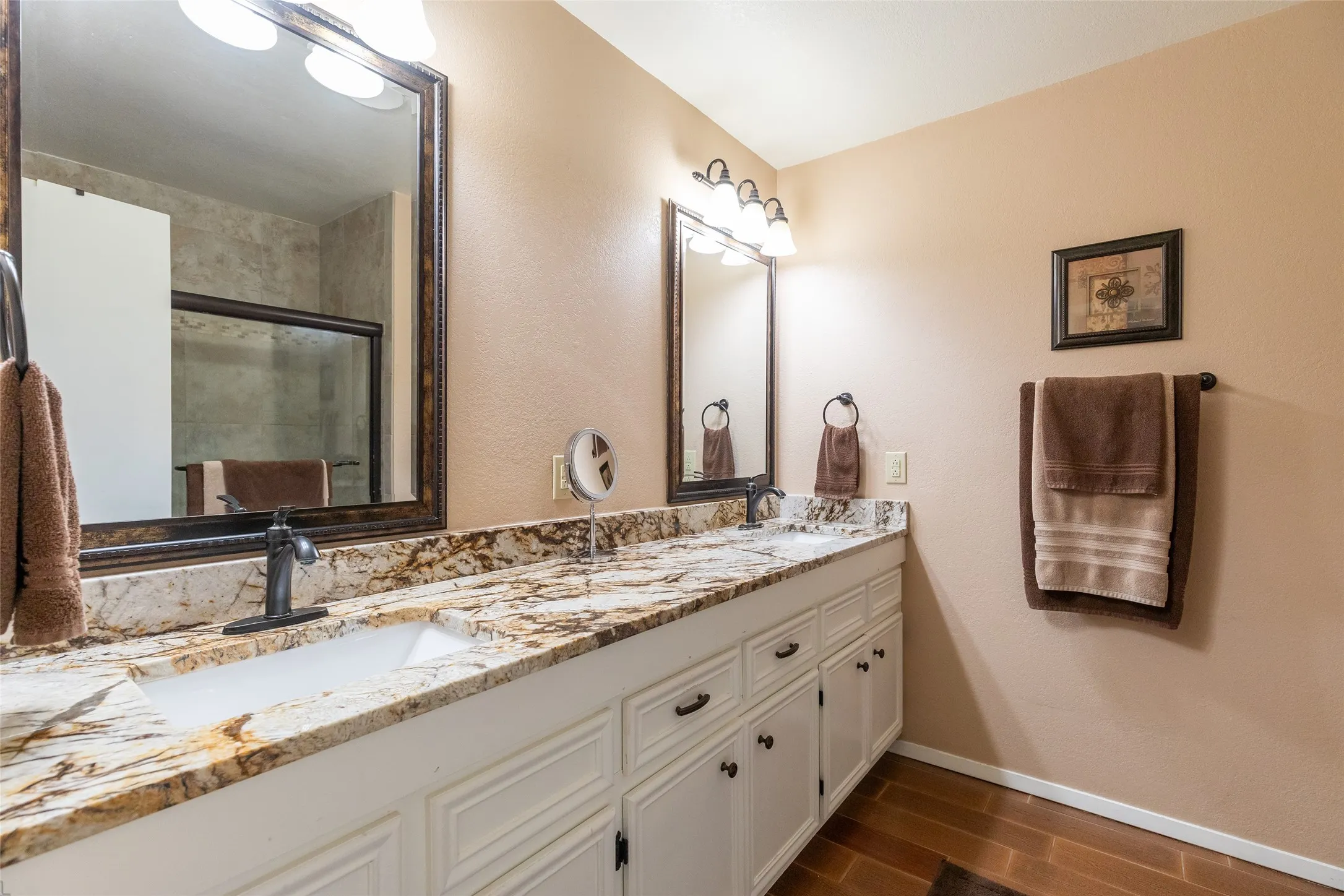 Primary Bath with dual vanity.