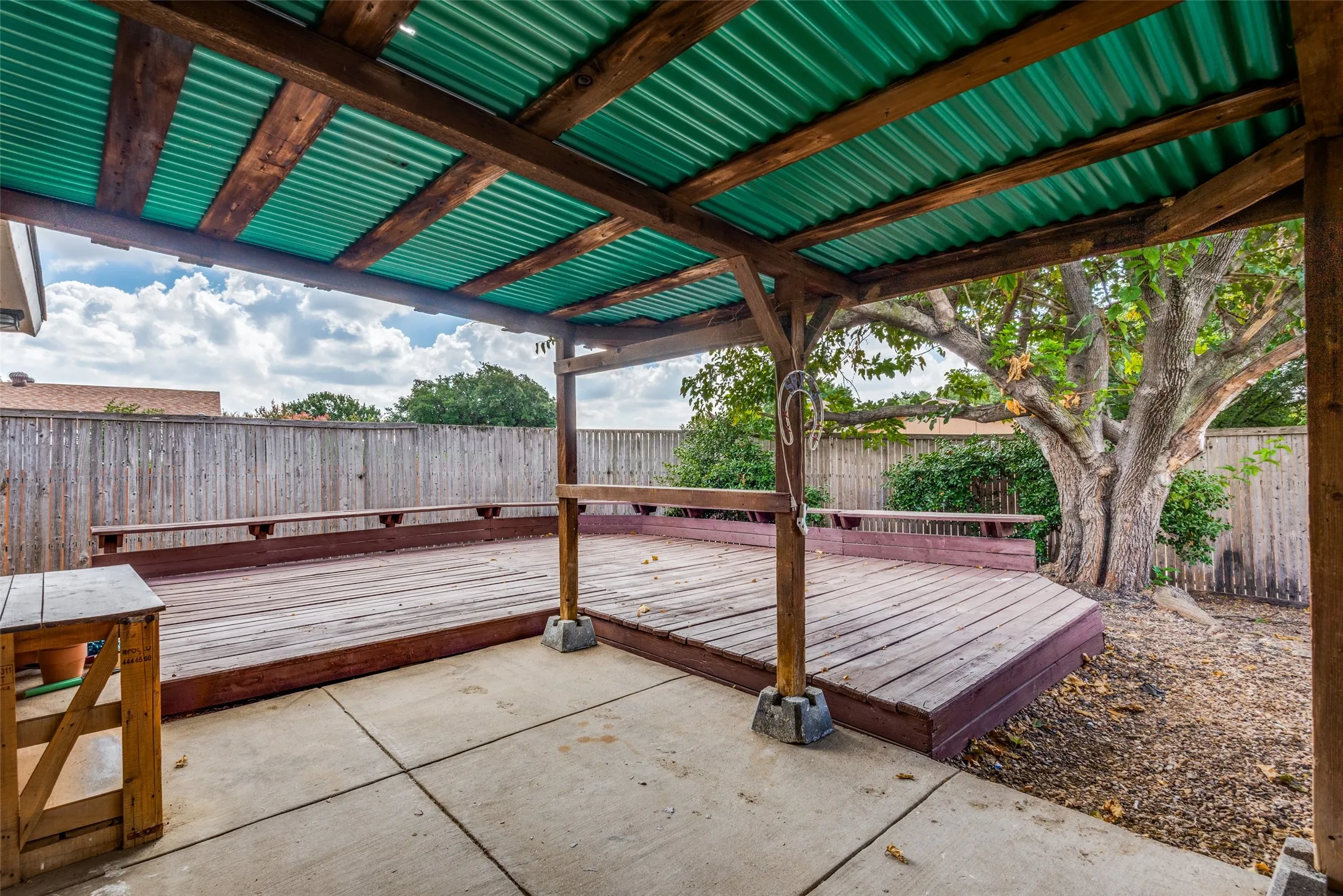 Covered Patio, Fenced In Backyard, Deck