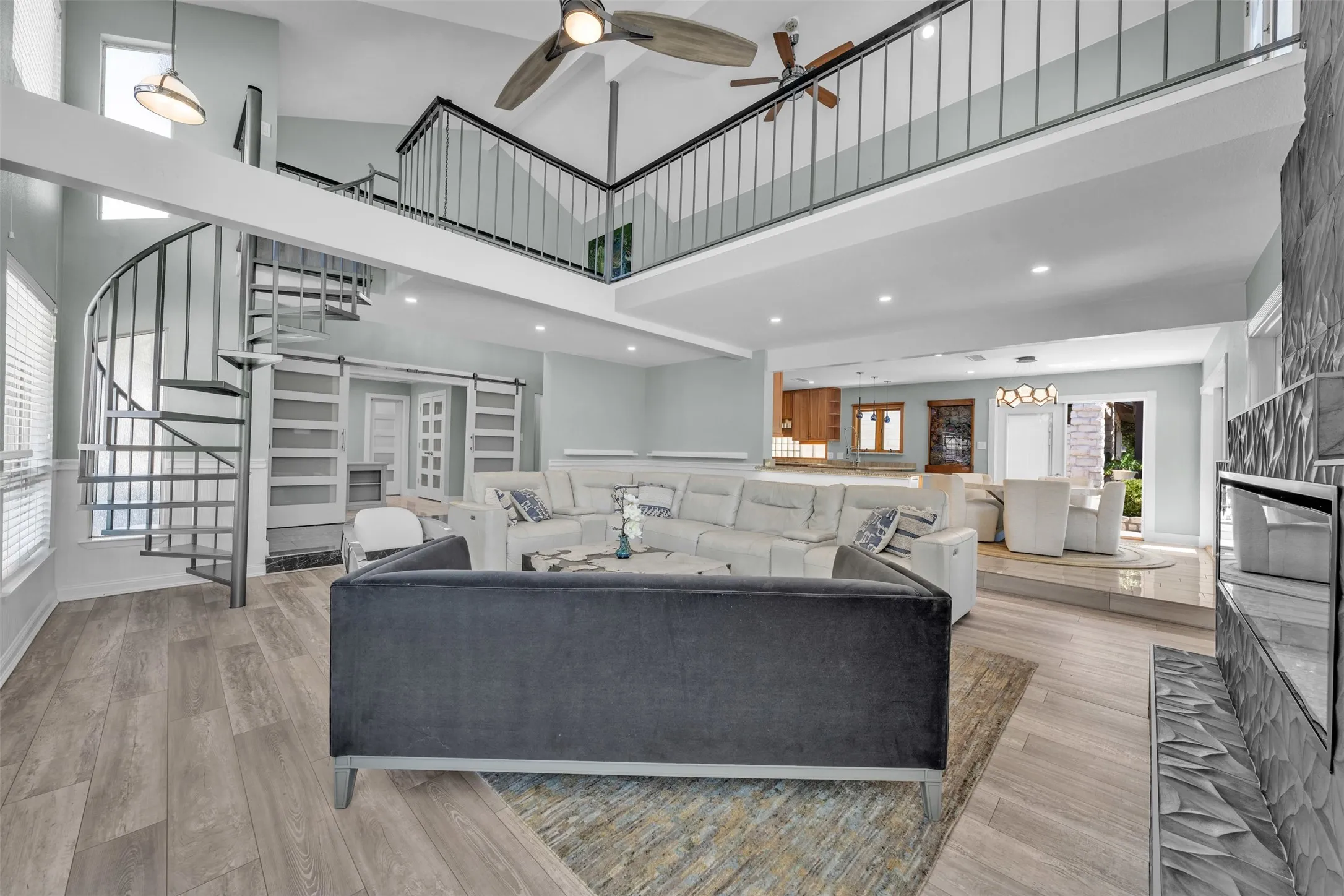 Hard Surface loft open to living