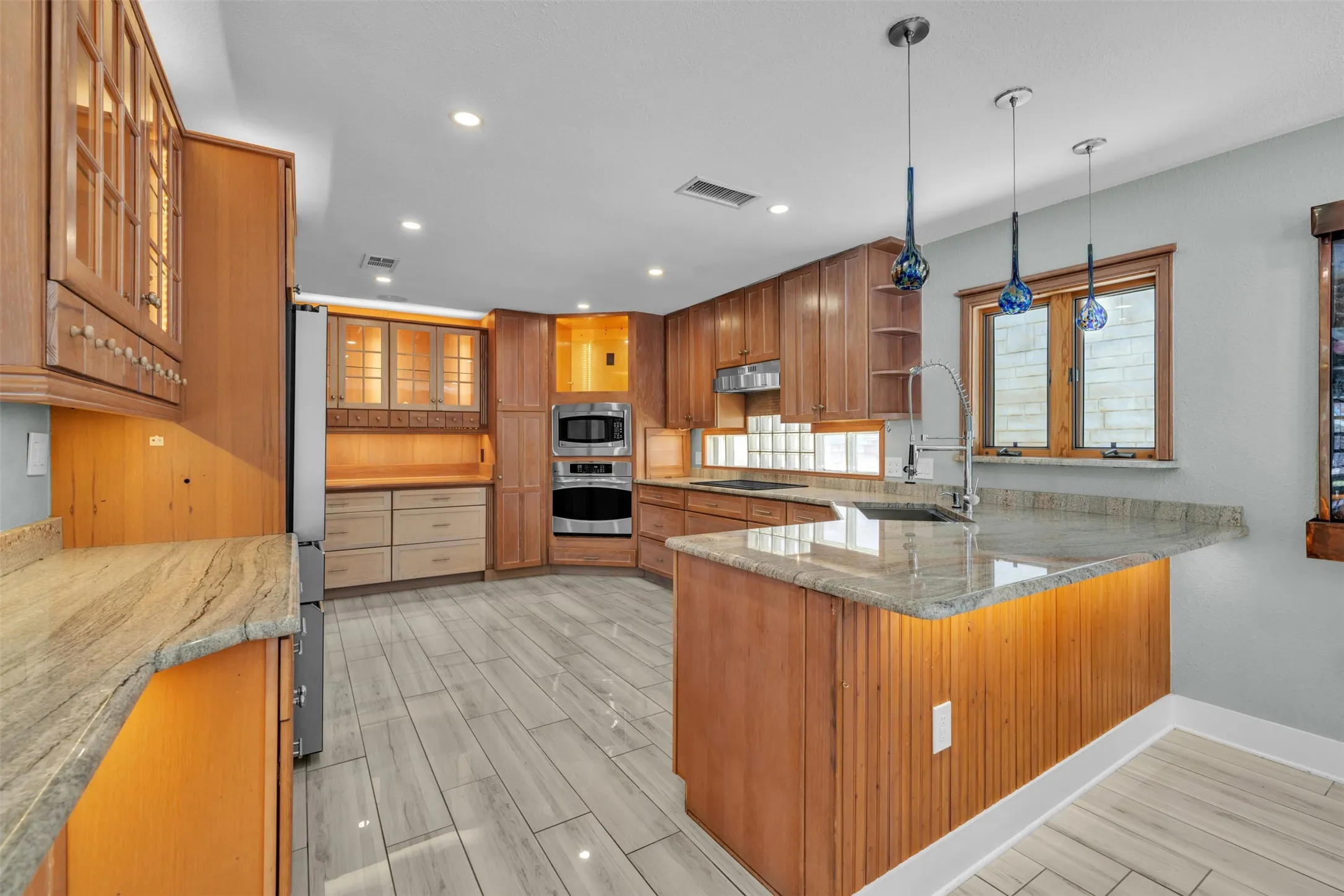 Large kitchen with lots of natural light