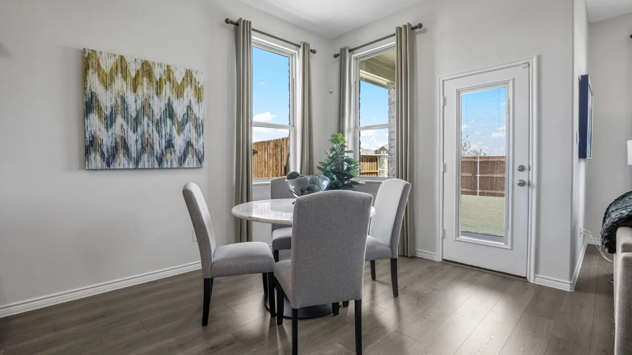 Wood-finish flooring throughout