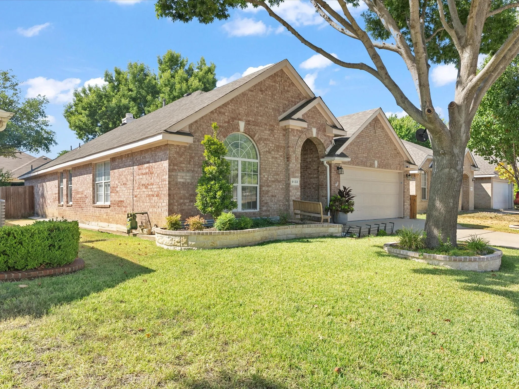 Brick exterior with a traditional architectural style