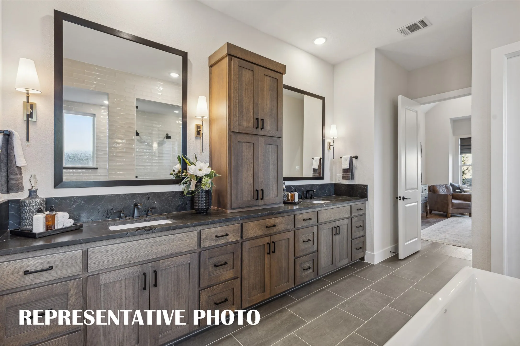 Ample room for two in this over the top owner's bath!  REPRESENTATIVE PHOTO