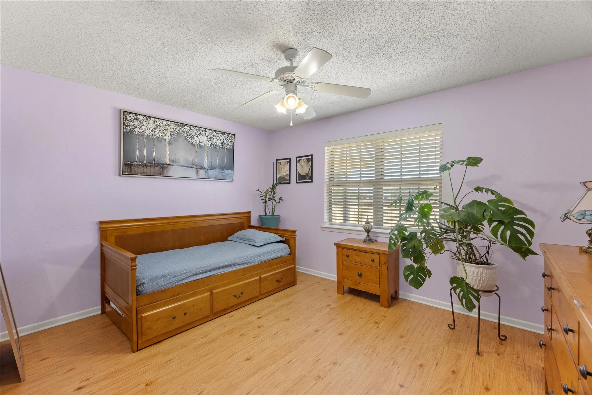 Wood-finish flooring throughout