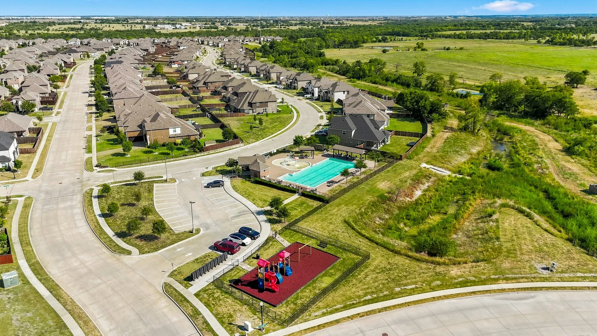 Community pool and playground.
