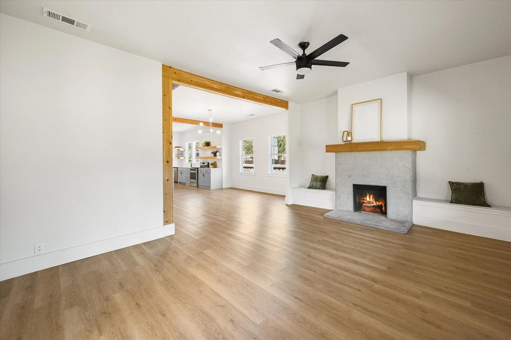 Luxury vinyl plank flooring throughout