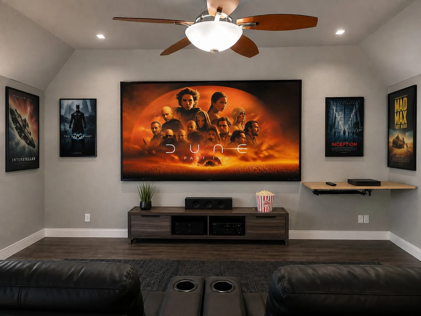 Upstairs Theater Room (AI Staged)