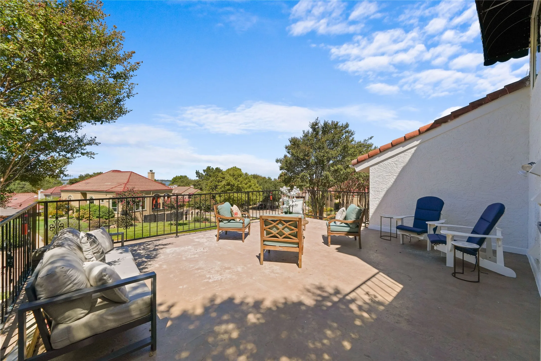 Oversized patio out front