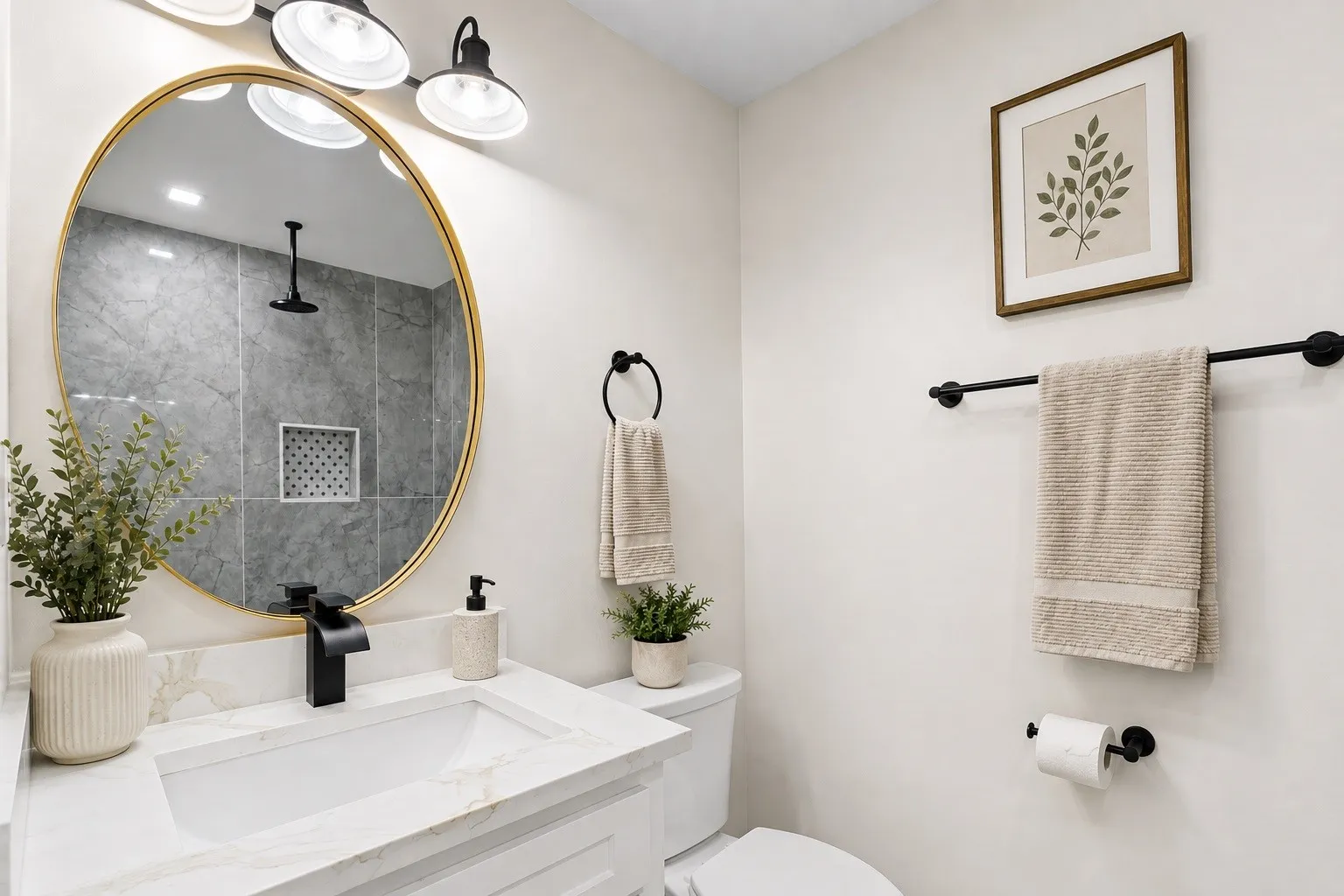 An additional photo of the guest bathroom.