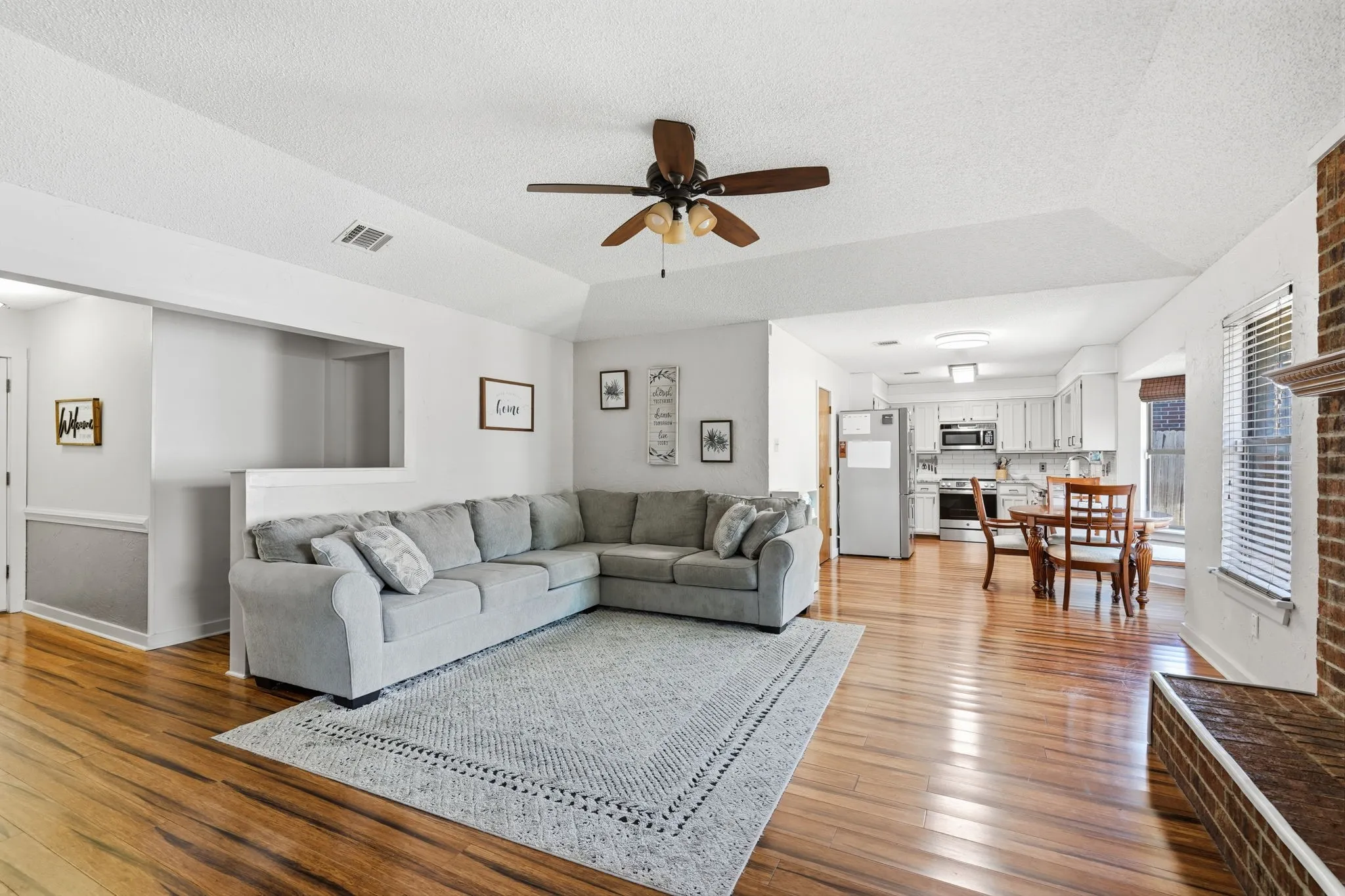 Warm and Inviting Home iwth Neutral Paint and modern floors