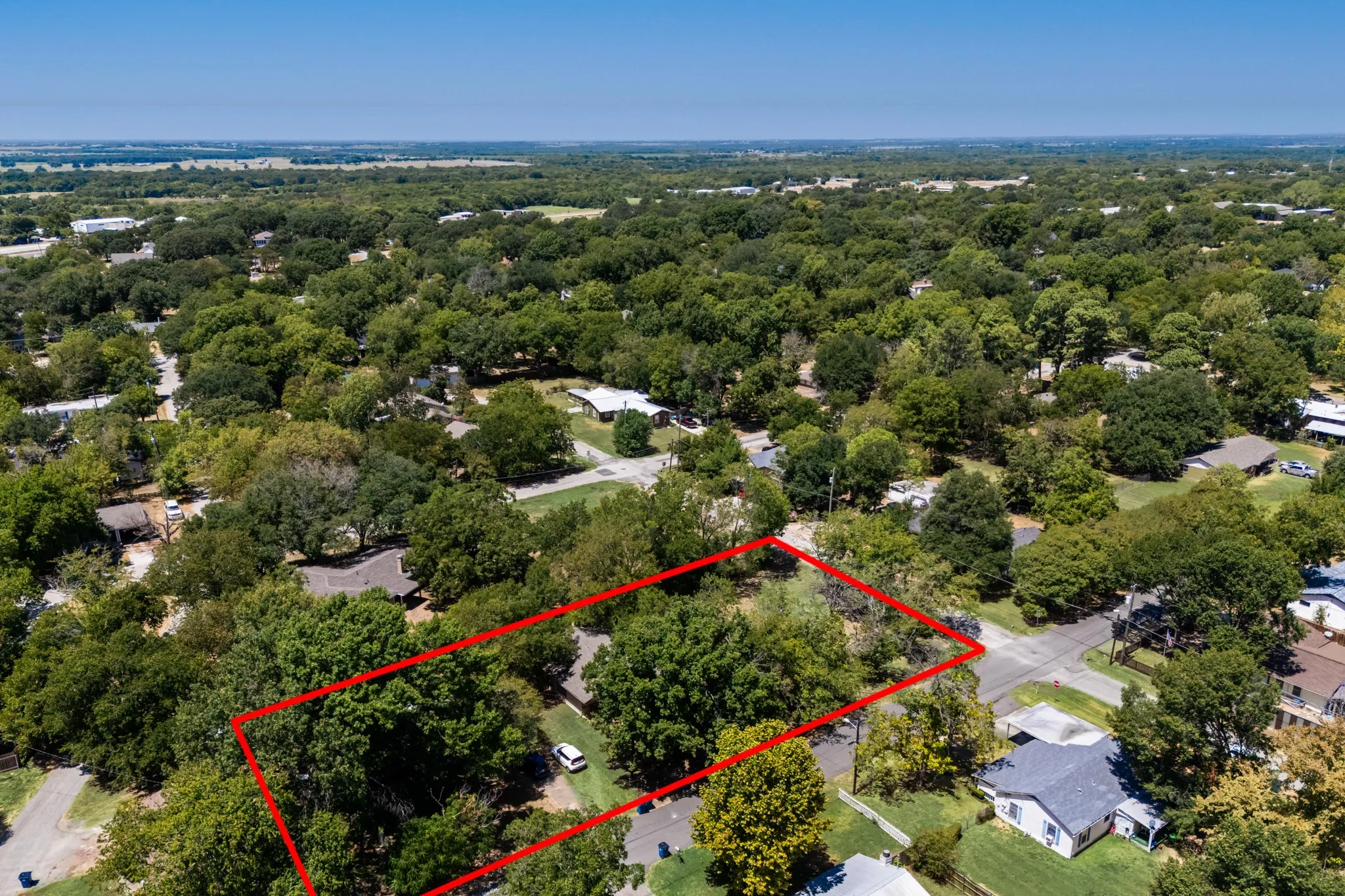 Expansive lot with mature trees