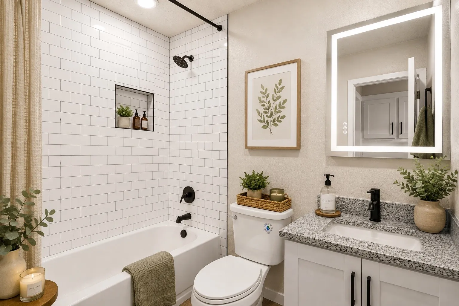 Fully renovated bathroom.