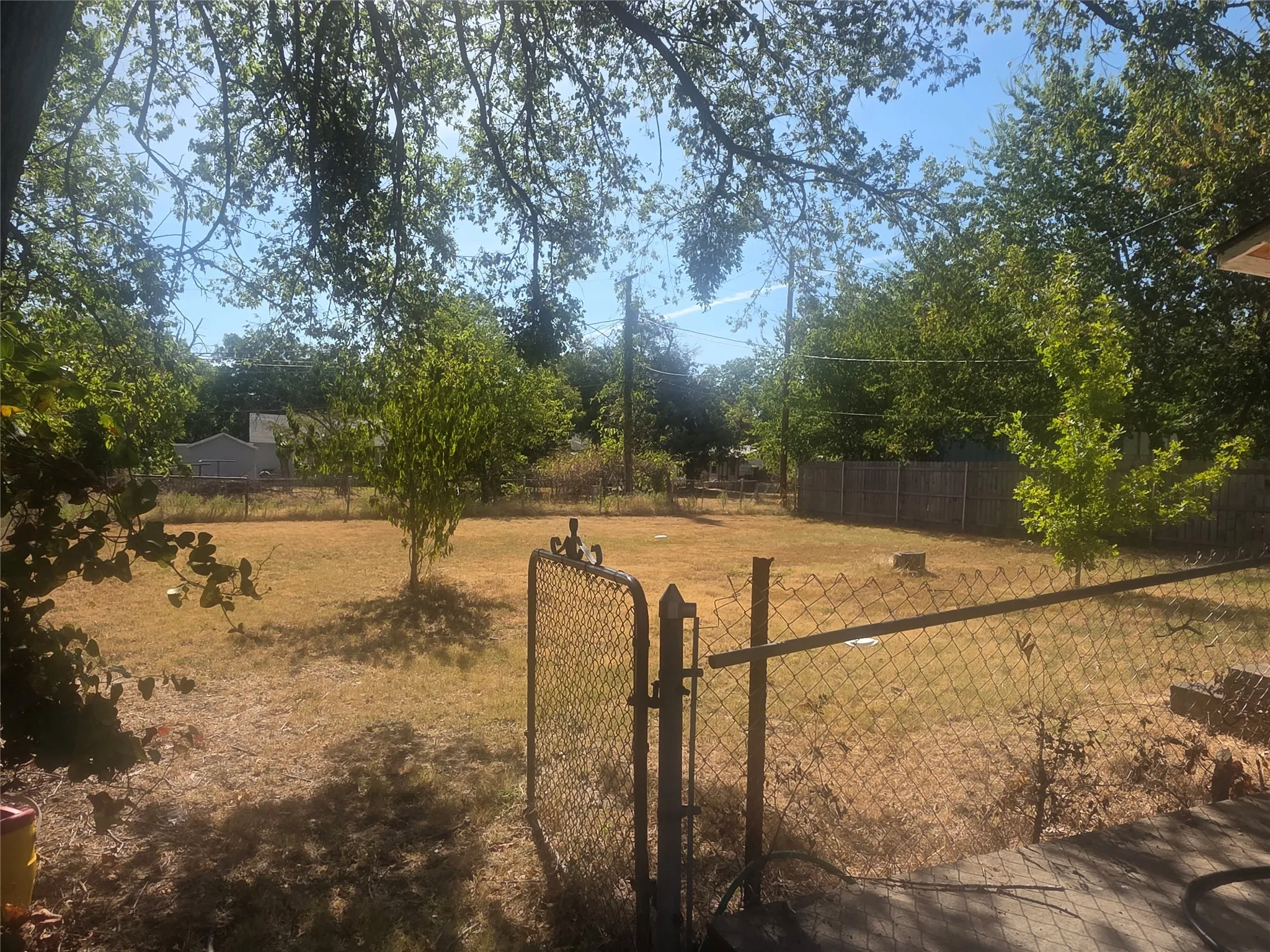 Fenced backyard