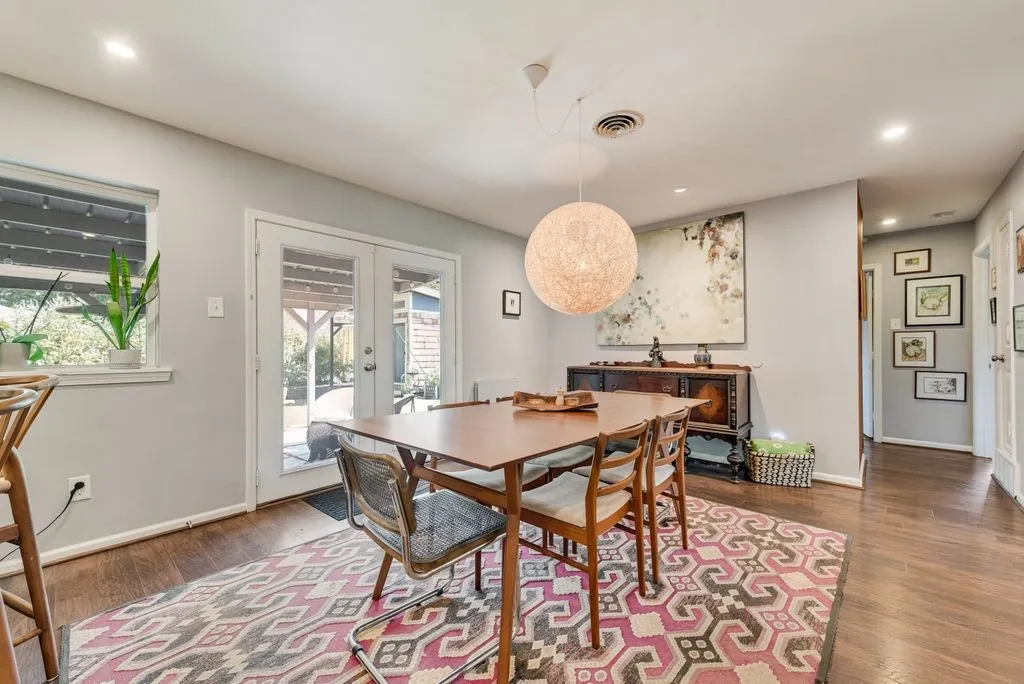 Dining Room overlooks the covered back patio.