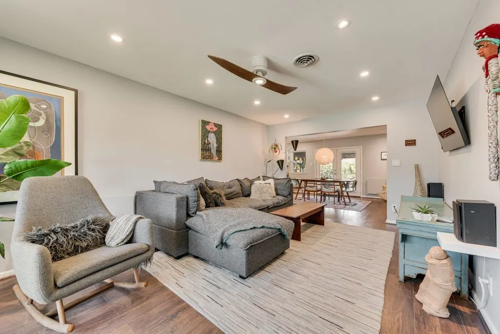 Living room is open to the dining room.