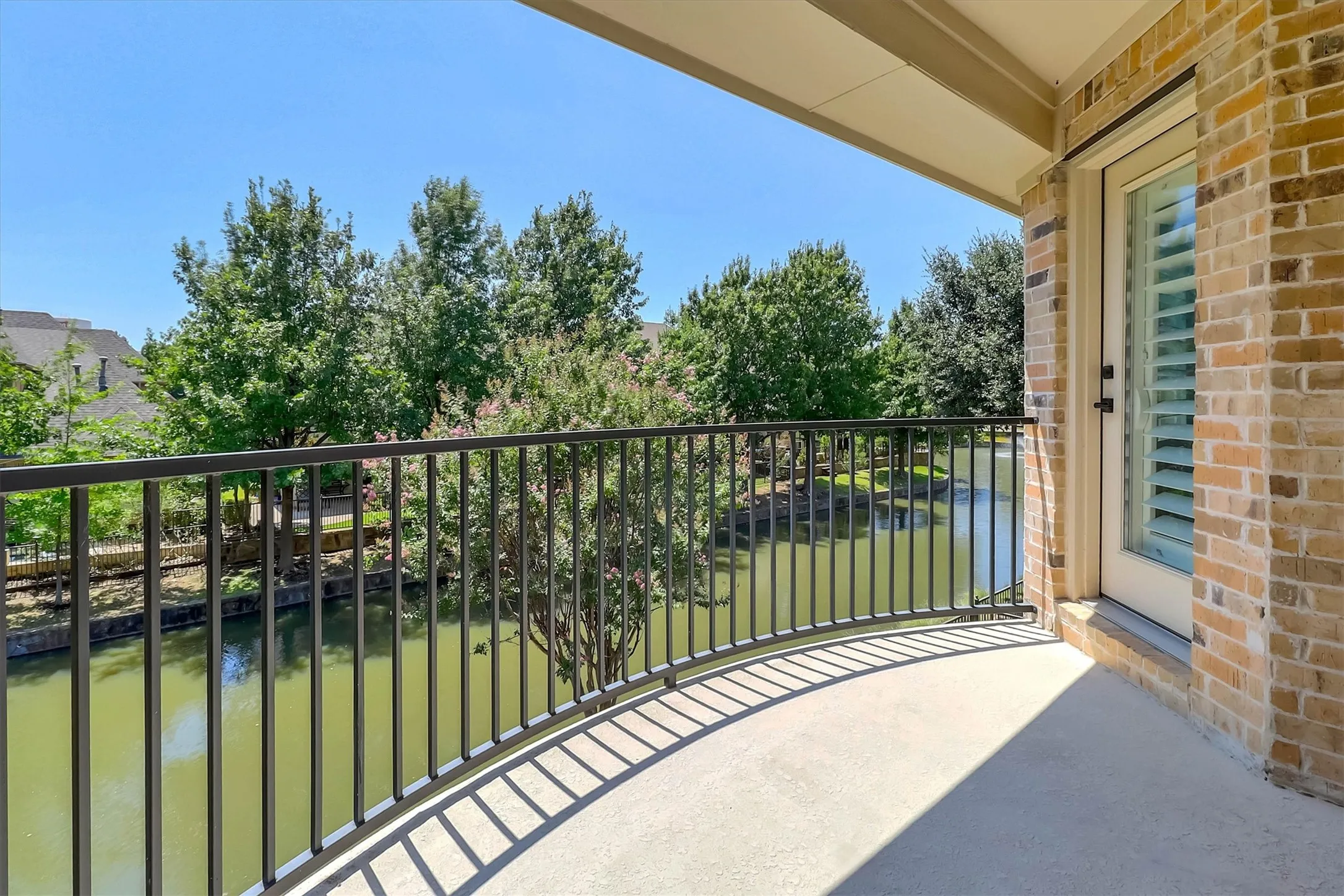 Off of game room overlooking pond