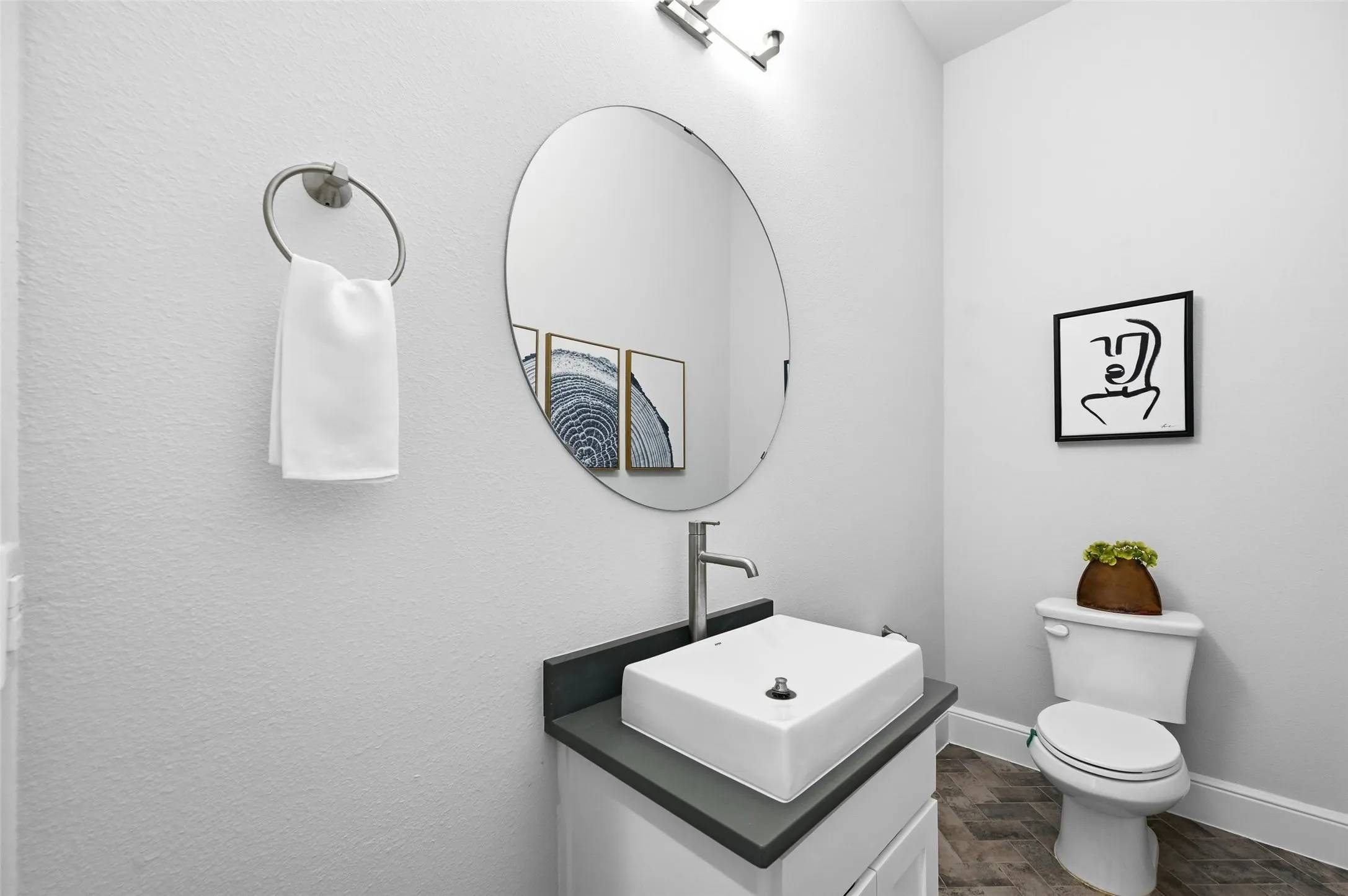 Main level half bathroom
