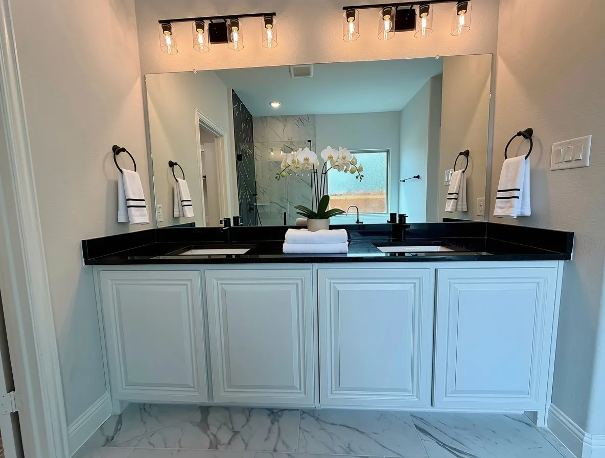 Dual sinks in master bath vanity