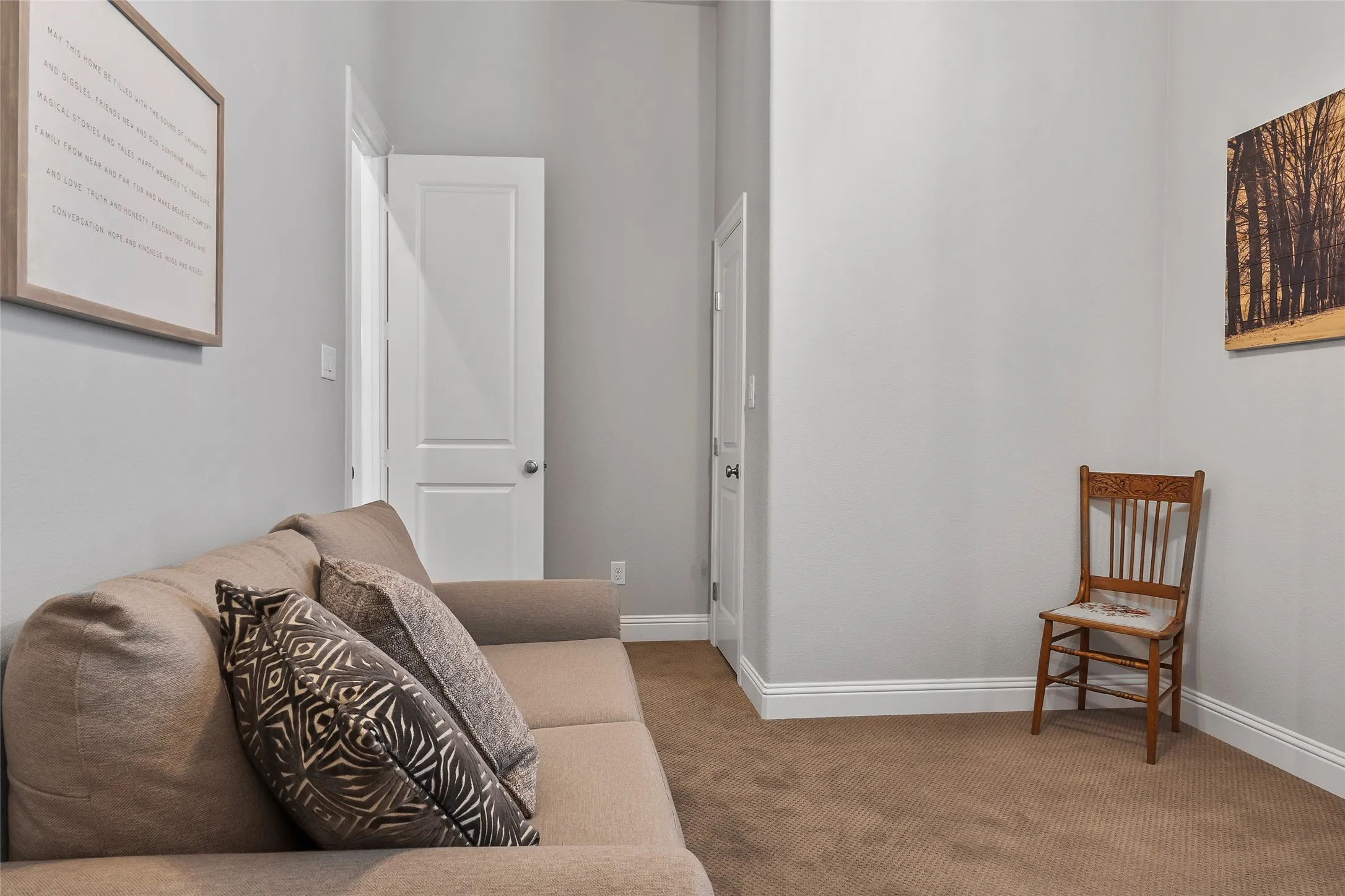 View of carpeted living room